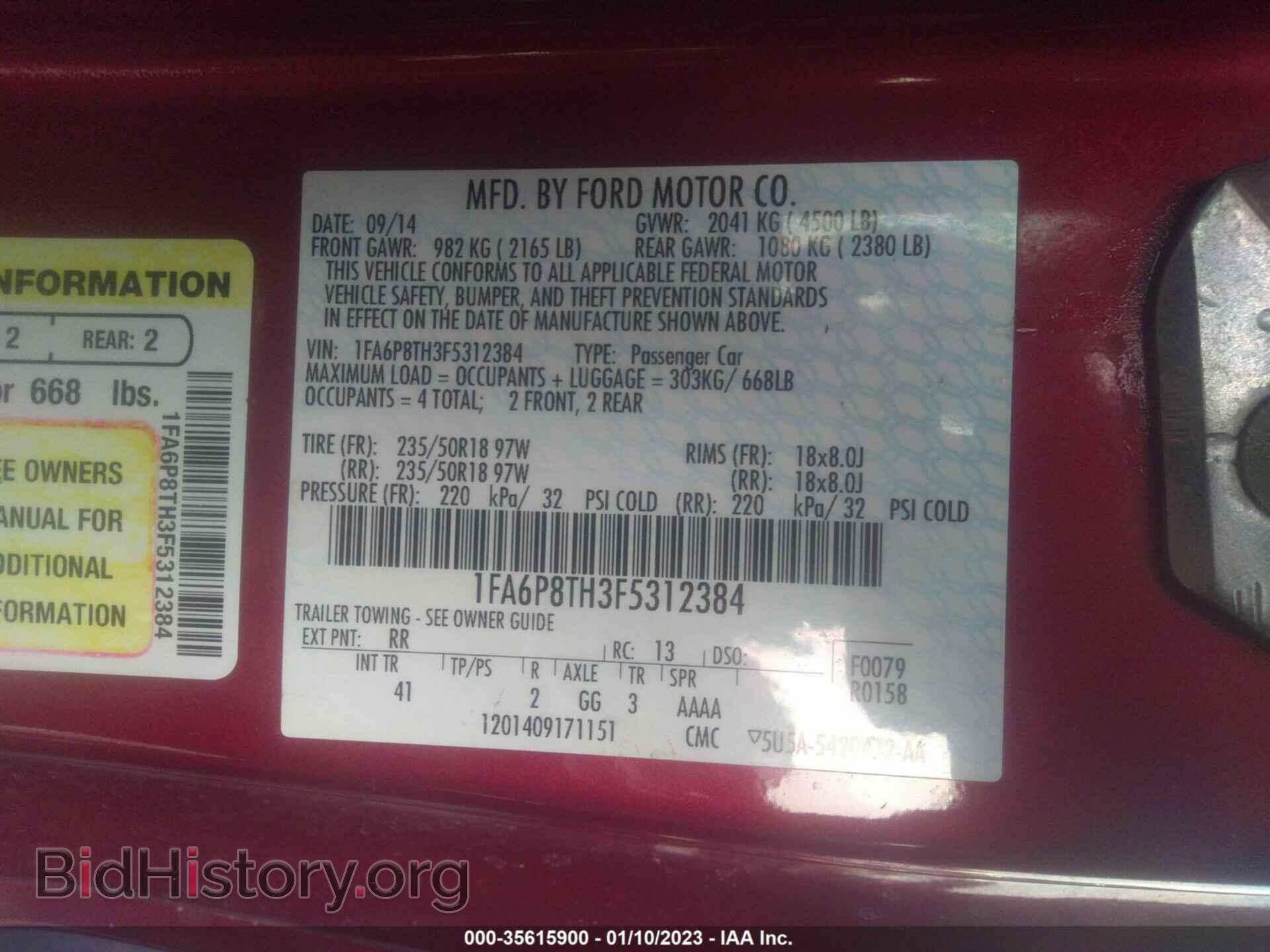 2015 FORD MUSTANG - VIN: 1FA6P8TH3F5312384 - Фото 9