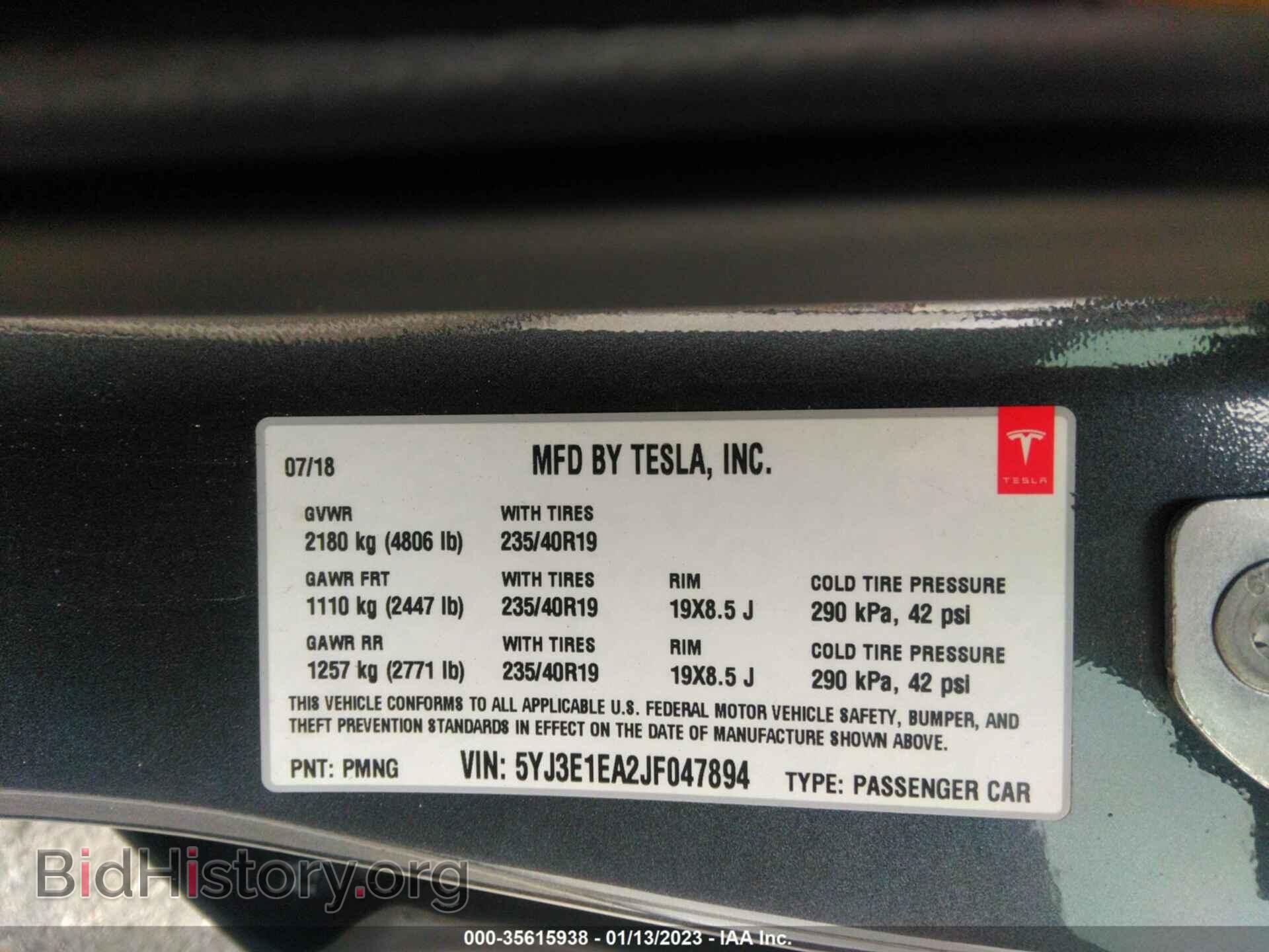 2018 TESLA MODEL 3 - VIN: 5YJ3E1EA2JF047894 - Photo 9