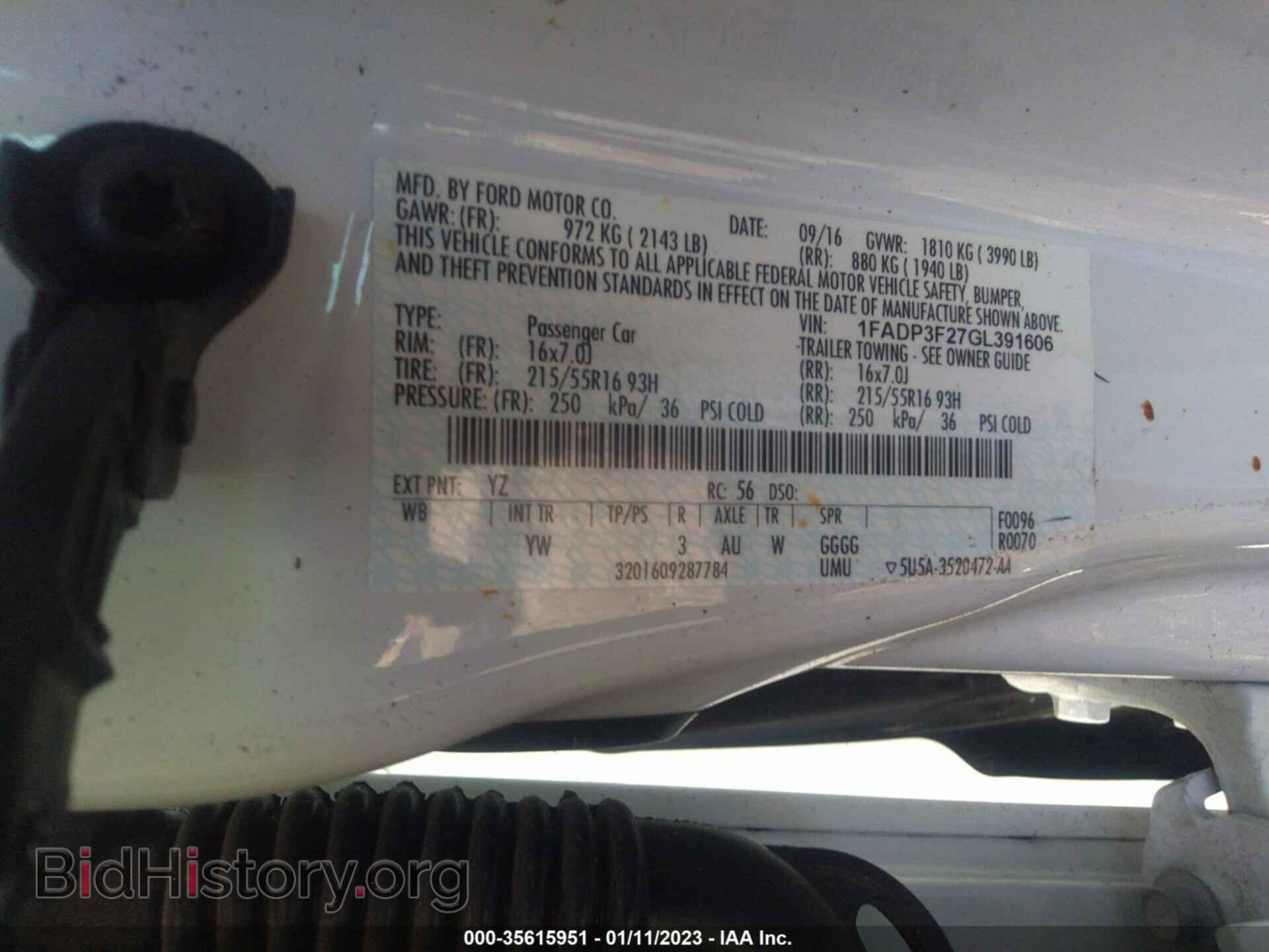 2016 FORD FOCUS - VIN: 1FADP3F27GL391606 - Фото 9