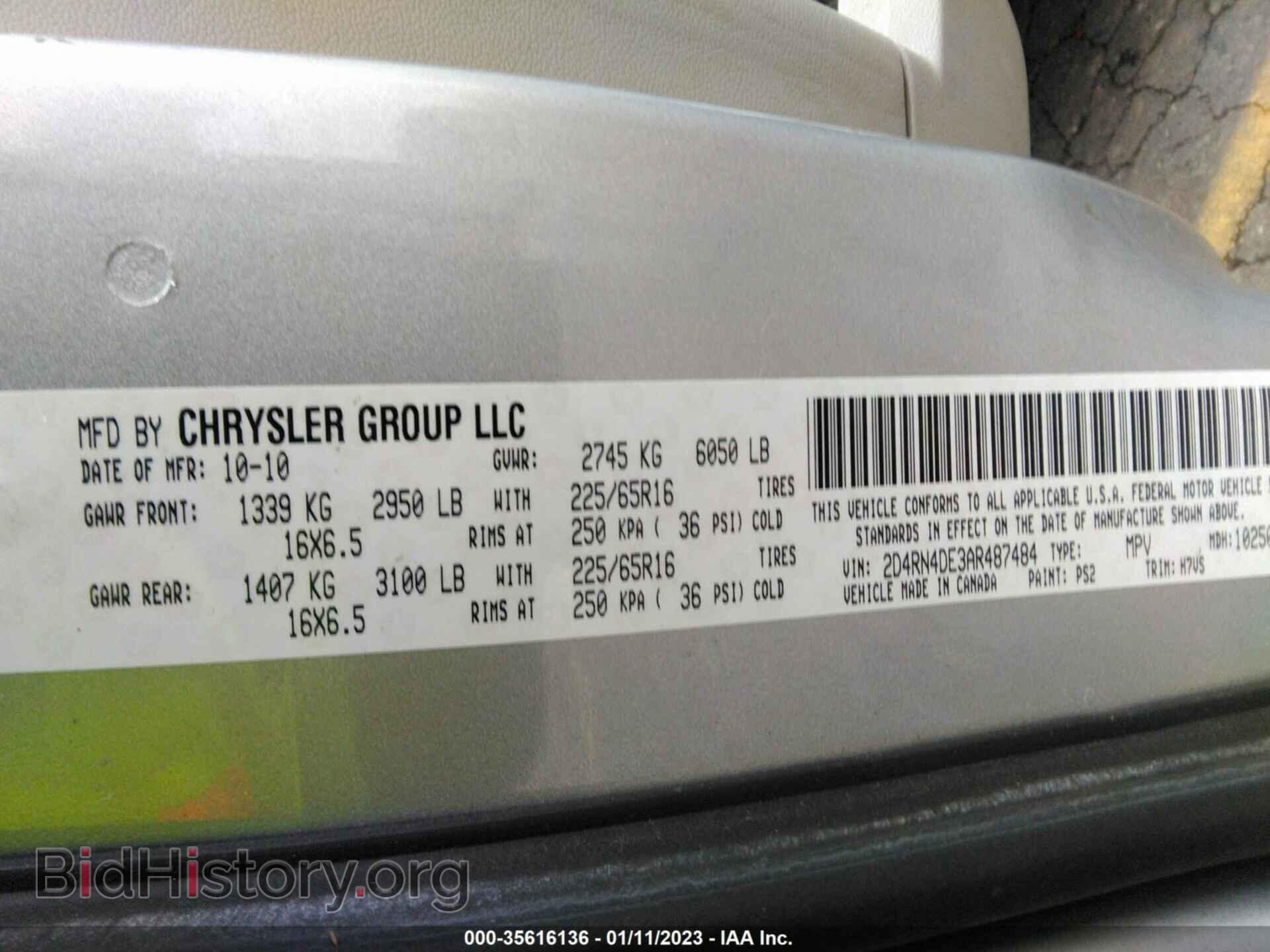 2010 DODGE GRAND CARAVAN - VIN: 2D4RN4DE3AR487484 - Фото 9