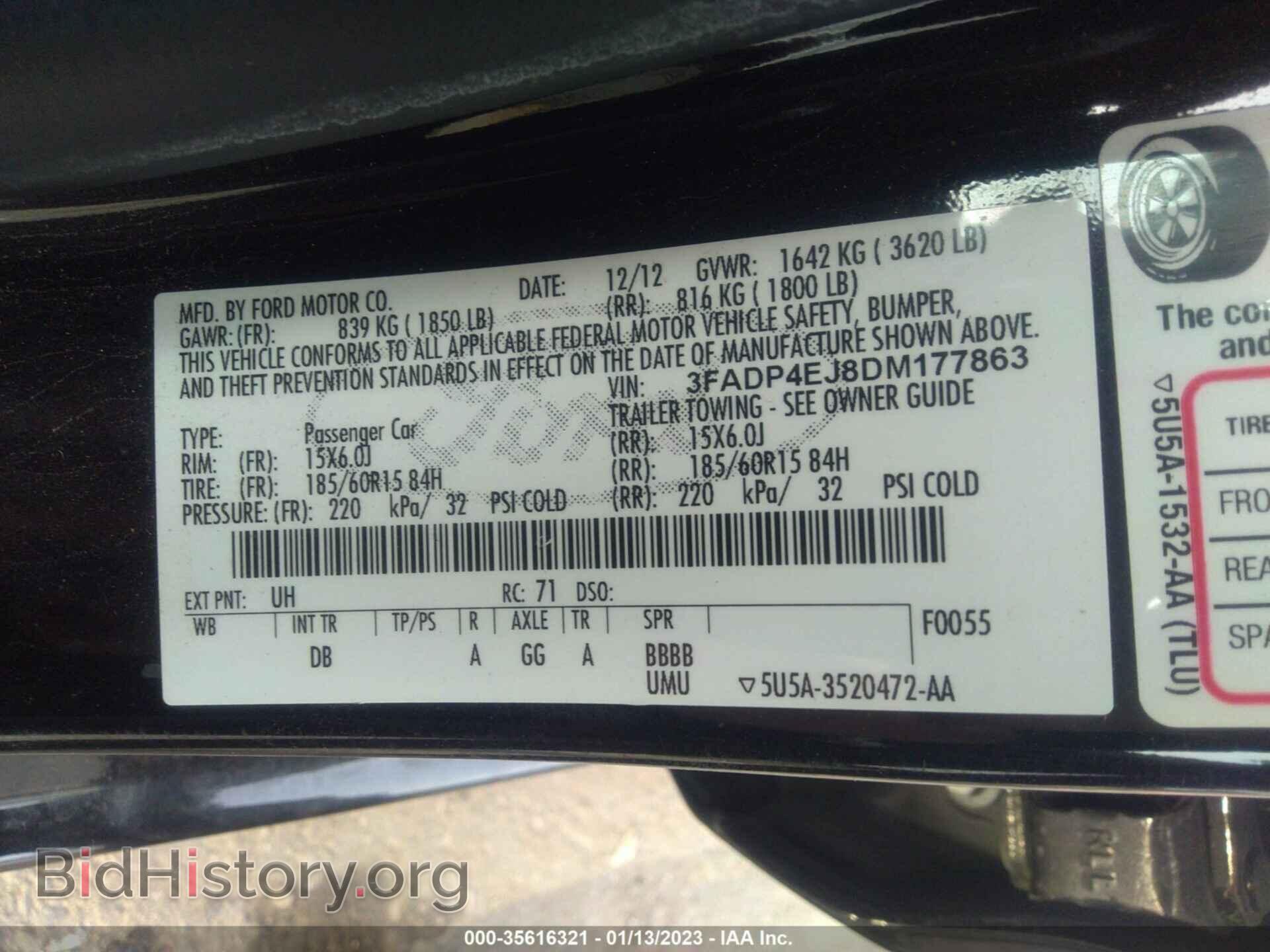 2013 FORD FIESTA - VIN: 3FADP4EJ8DM177863 - Фото 9