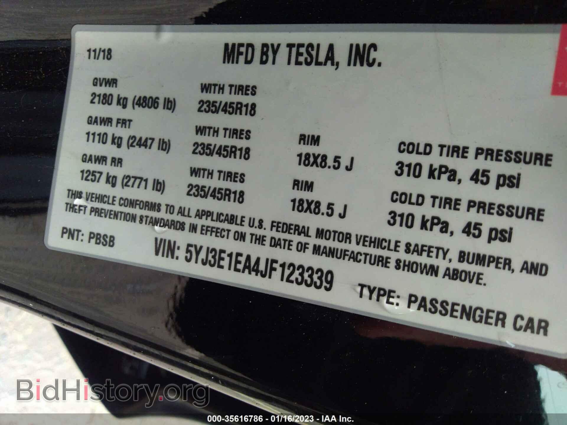 2018 TESLA MODEL 3 - VIN: 5YJ3E1EA4JF123339 - Photo 9