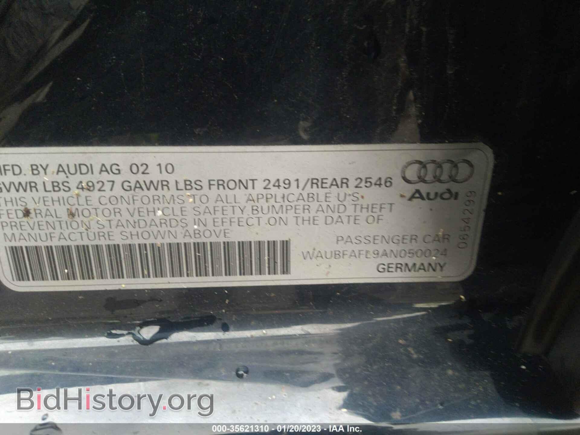 2010 AUDI A4 - VIN: WAUBFAFL9AN050024 - Фото 9