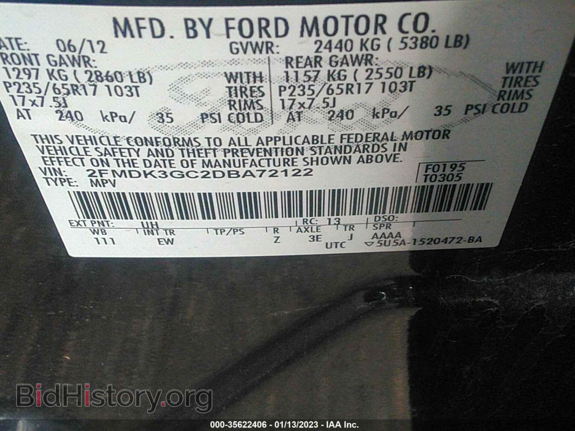 2013 FORD EDGE - VIN: 2FMDK3GC2DBA72122 - Photo 9