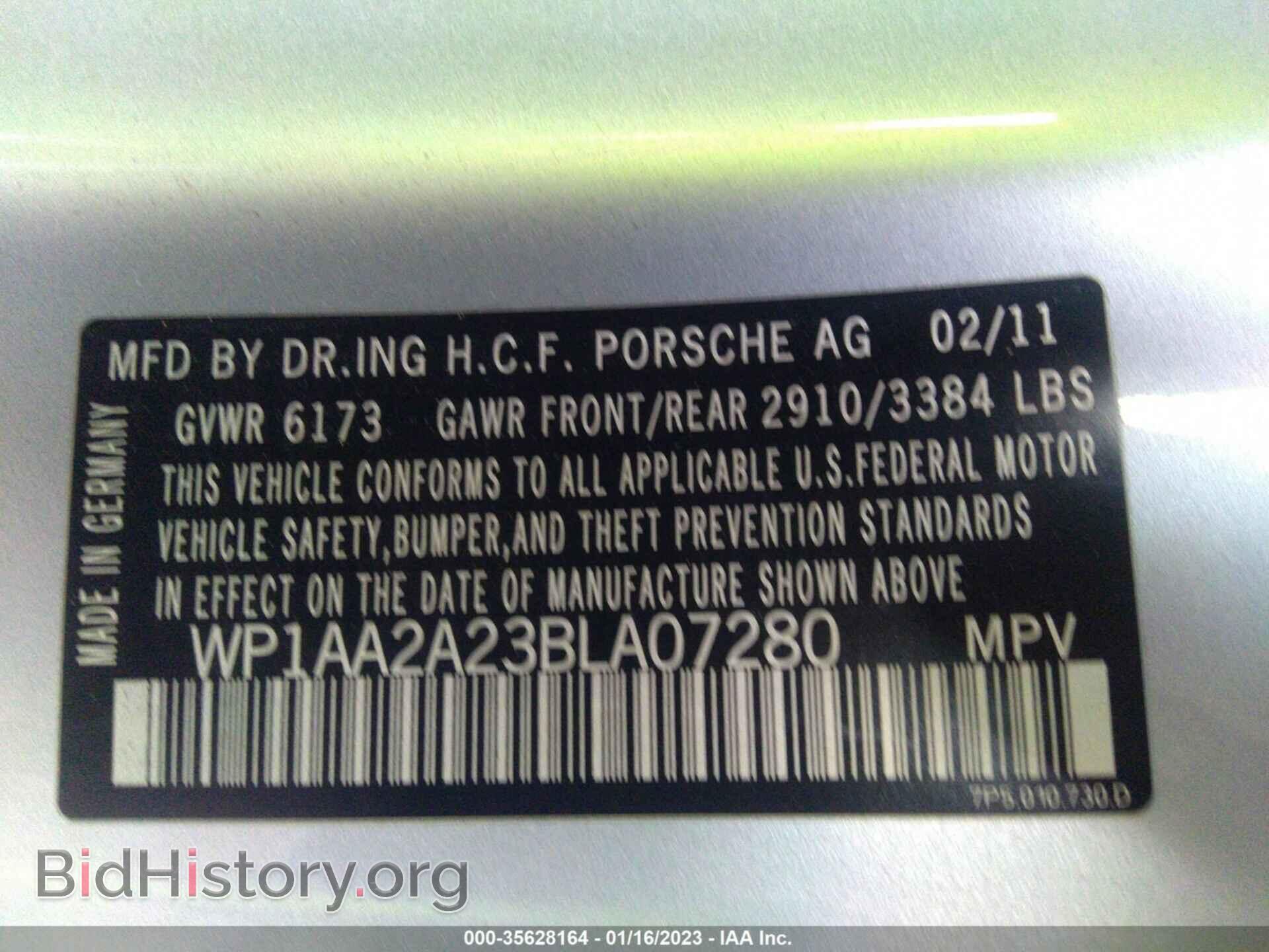 2011 PORSCHE CAYENNE - VIN: WP1AA2A23BLA07280 - Фото 9