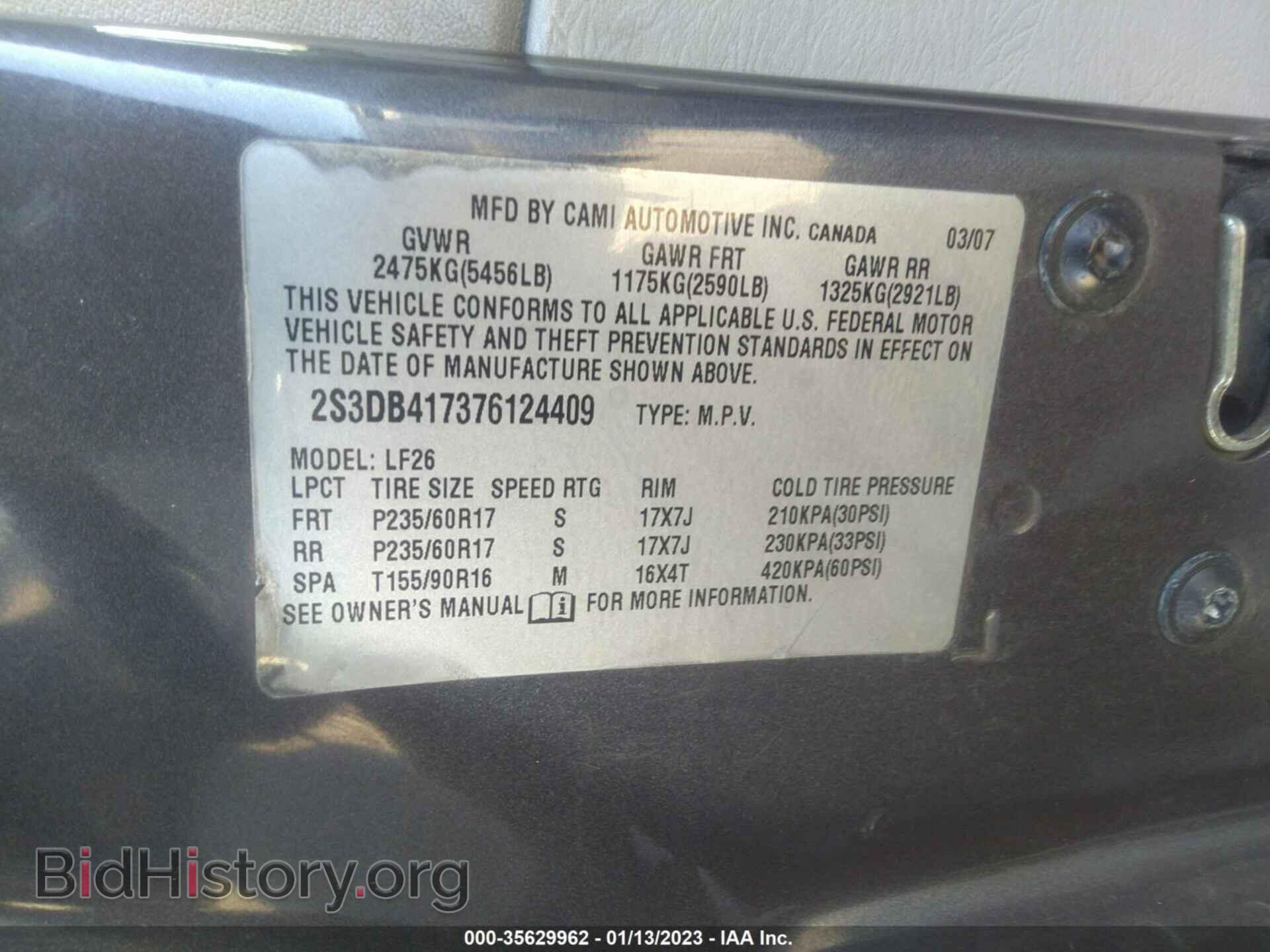 2007 SUZUKI XL7 - VIN: 2S3DB417376124409 - Фото 9