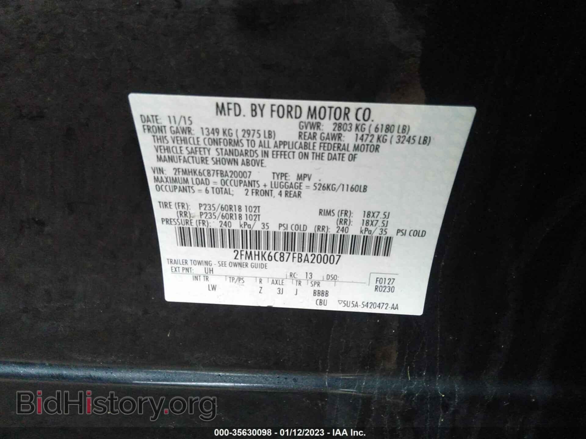 2015 FORD FLEX - VIN: 2FMHK6C87FBA20007 - Photo 9