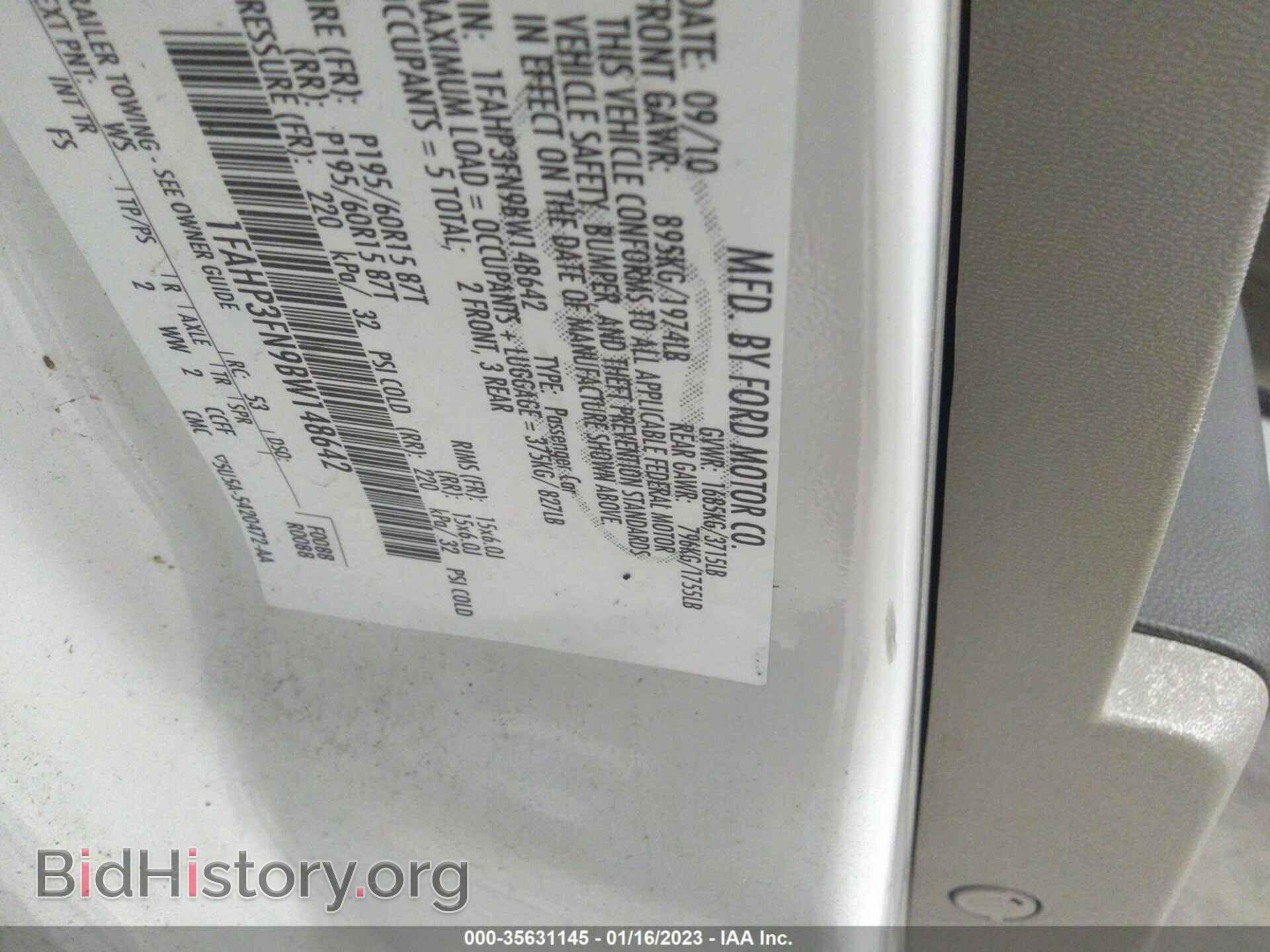 2011 FORD FOCUS - VIN: 1FAHP3FN9BW148642 - Фото 9