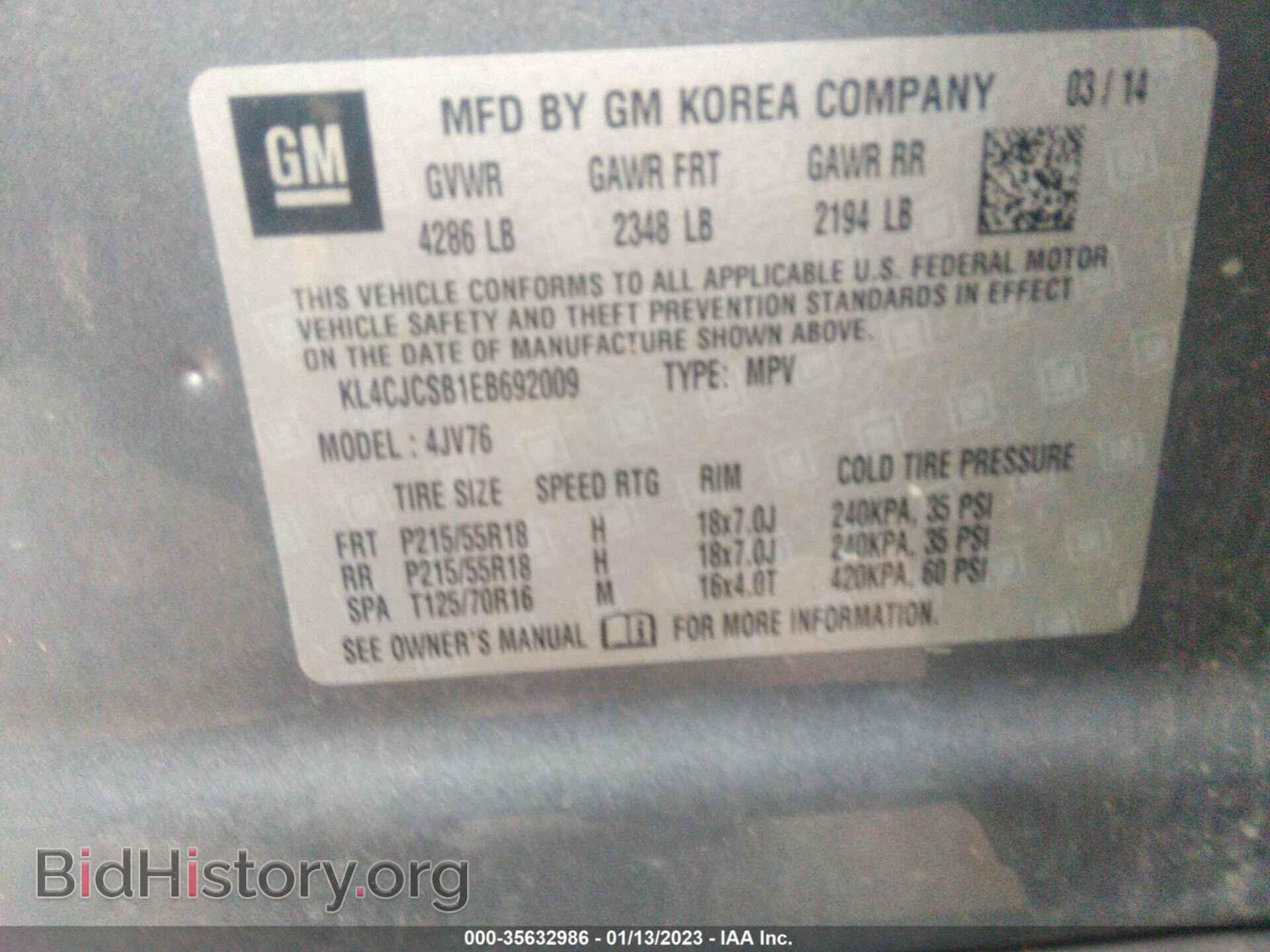 2014 BUICK ENCORE - VIN: KL4CJCSB1EB692009 - Photo 9