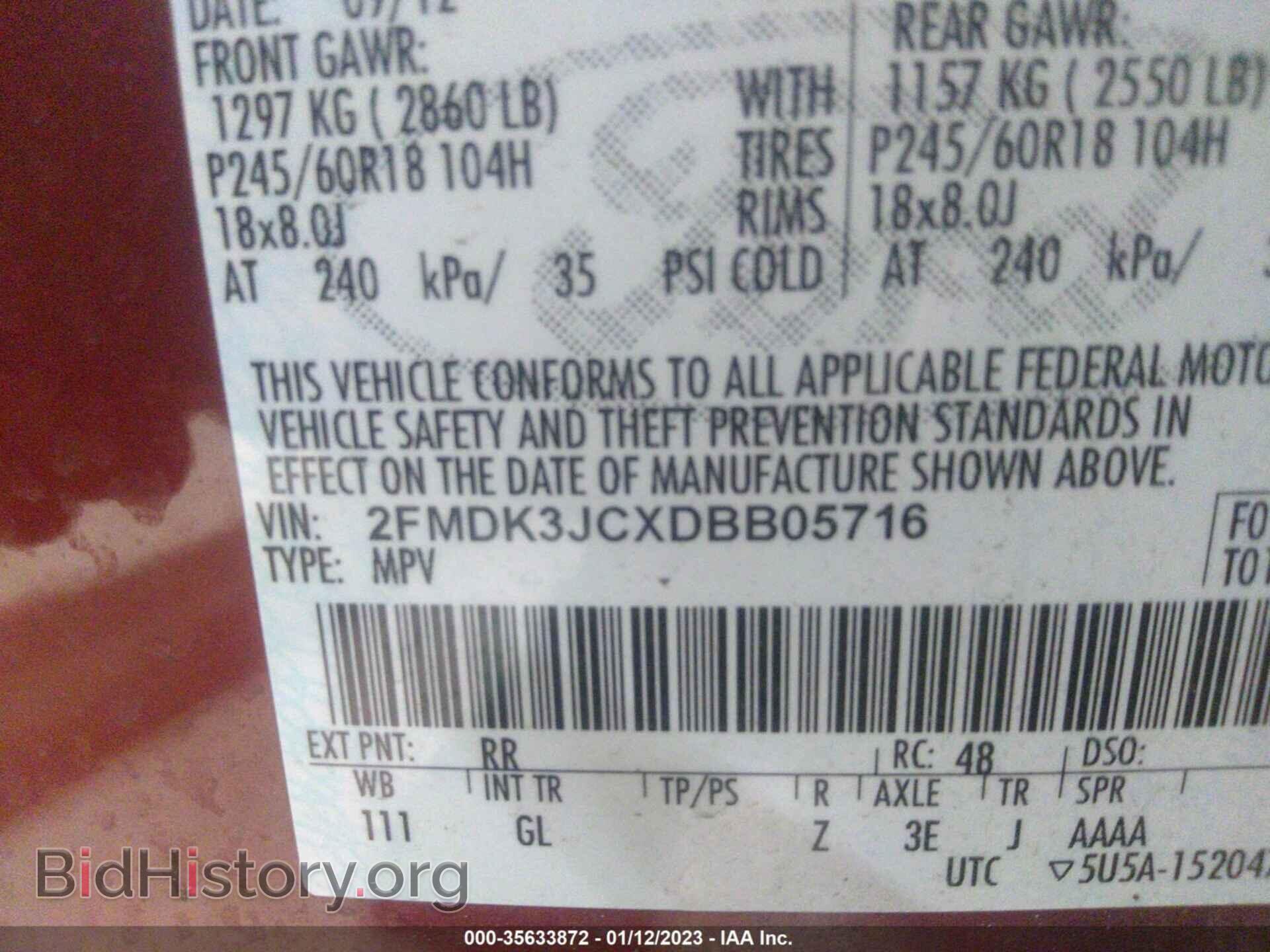2013 FORD EDGE - VIN: 2FMDK3JCXDBB05716 - Photo 9
