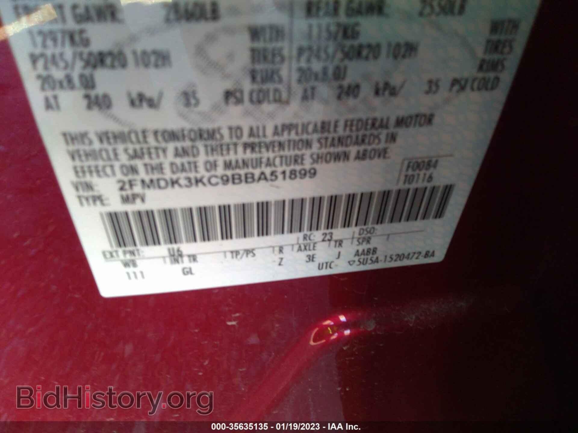 2011 FORD EDGE - VIN: 2FMDK3KC9BBA51899 - Photo 9
