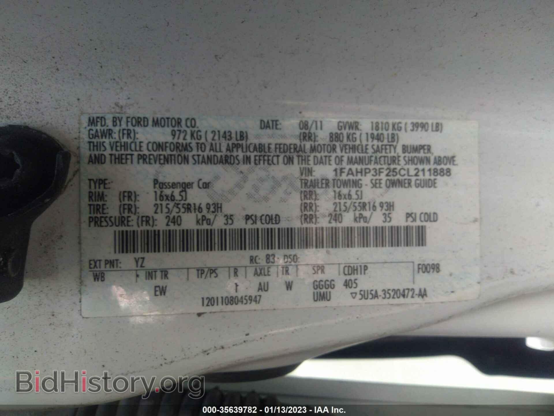 2012 FORD FOCUS - VIN: 1FAHP3F25CL211888 - Фото 9