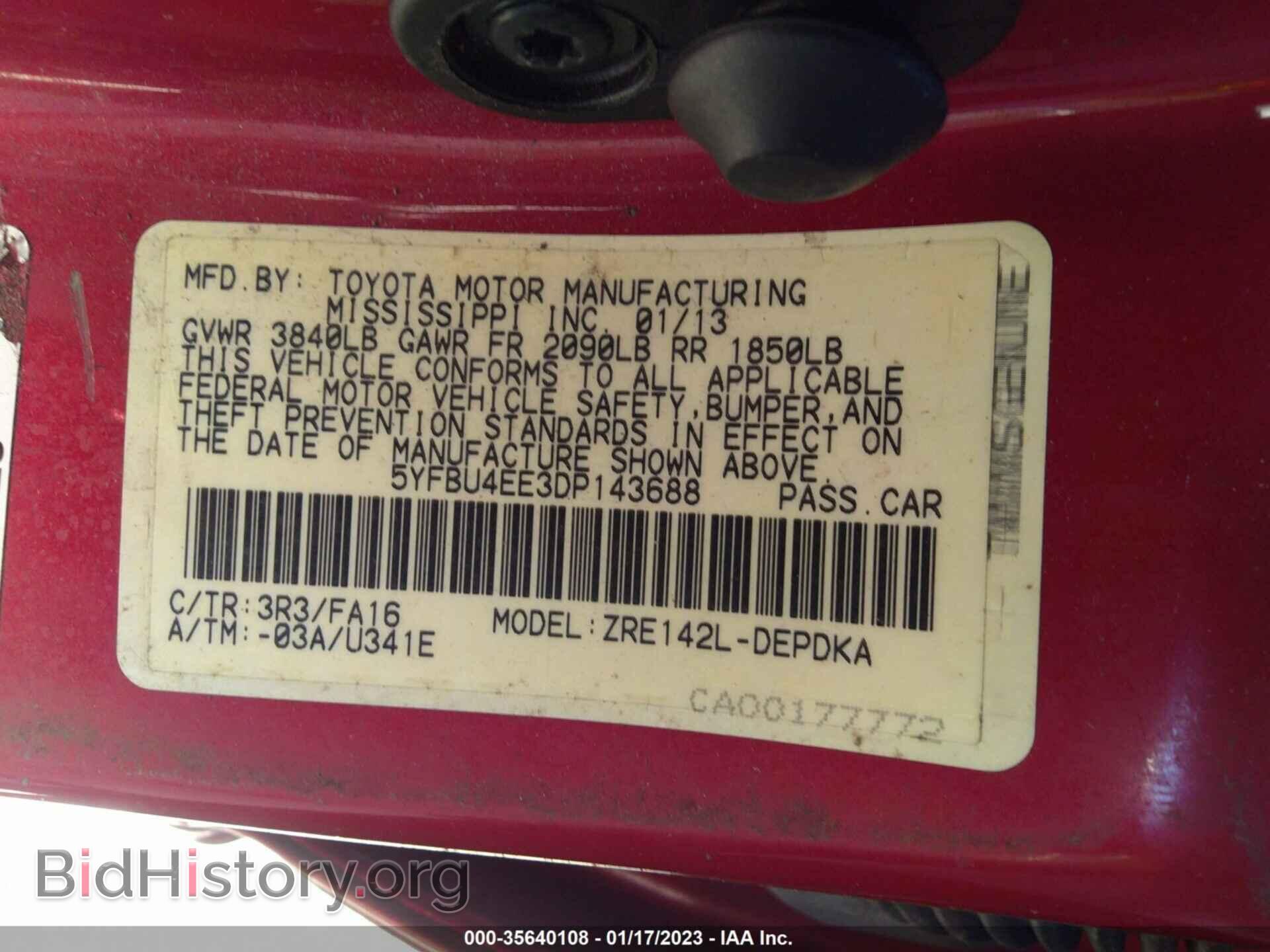 2013 TOYOTA COROLLA - VIN: 5YFBU4EE3DP143688 - Фото 9