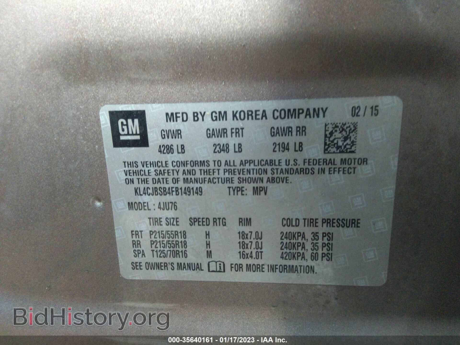 2015 BUICK ENCORE - VIN: KL4CJBSB4FB149149 - Photo 9