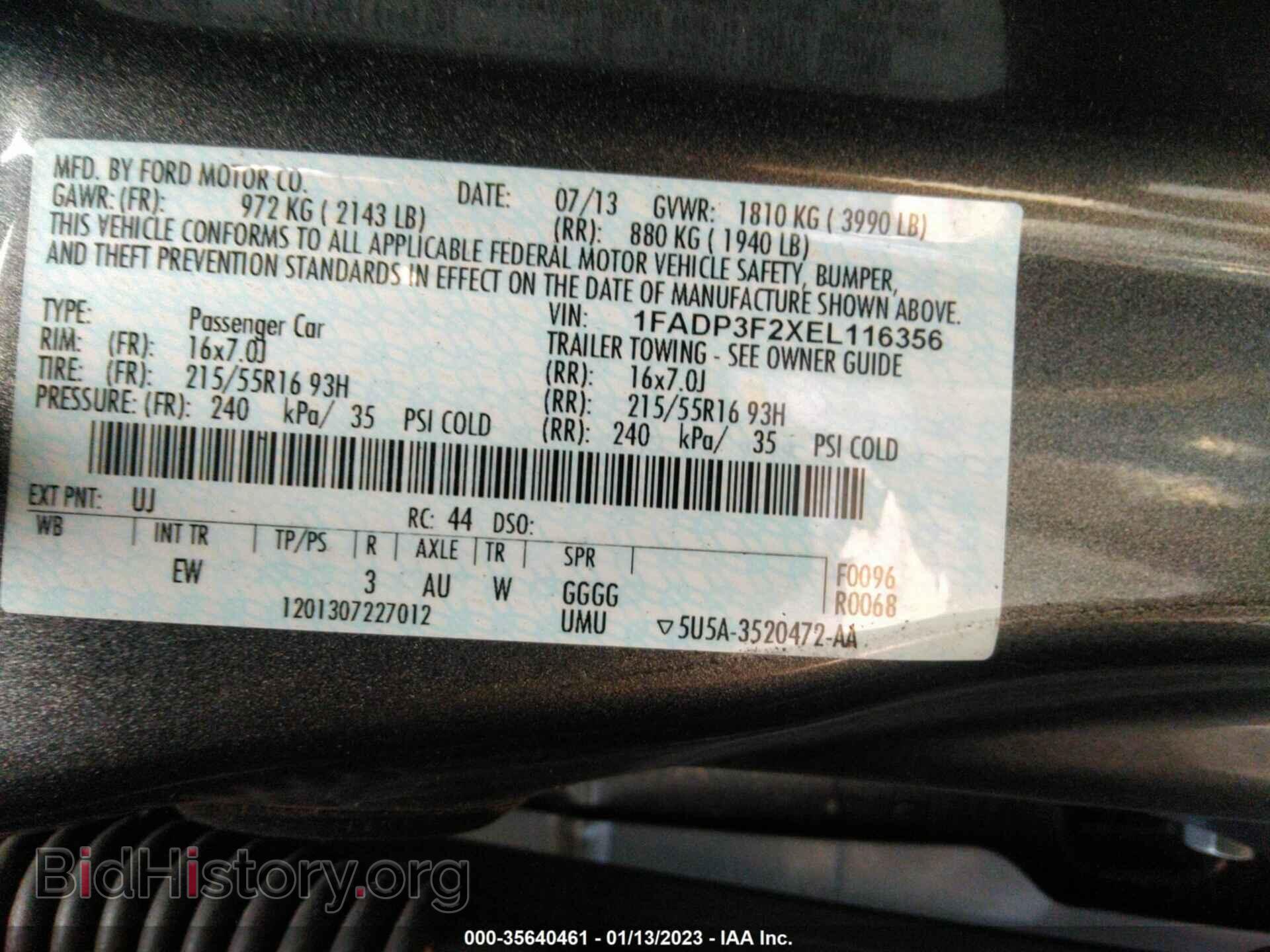 2014 FORD FOCUS - VIN: 1FADP3F2XEL116356 - Фото 9