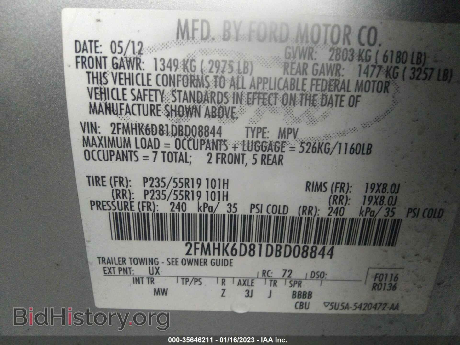 2013 FORD FLEX - VIN: 2FMHK6D81DBD08844 - Фото 9