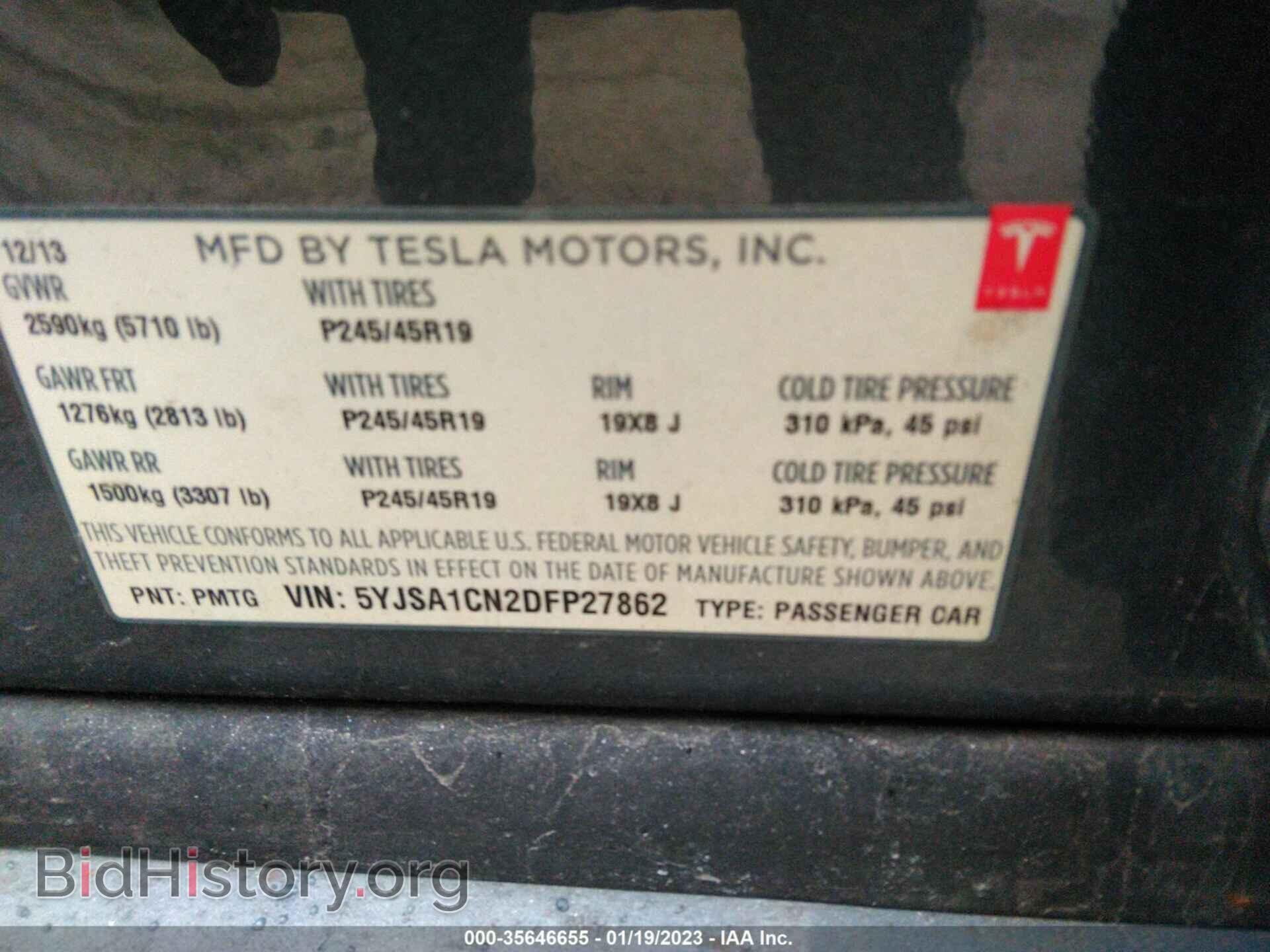 2013 TESLA MODEL S - VIN: 5YJSA1CN2DFP27862 - Photo 9