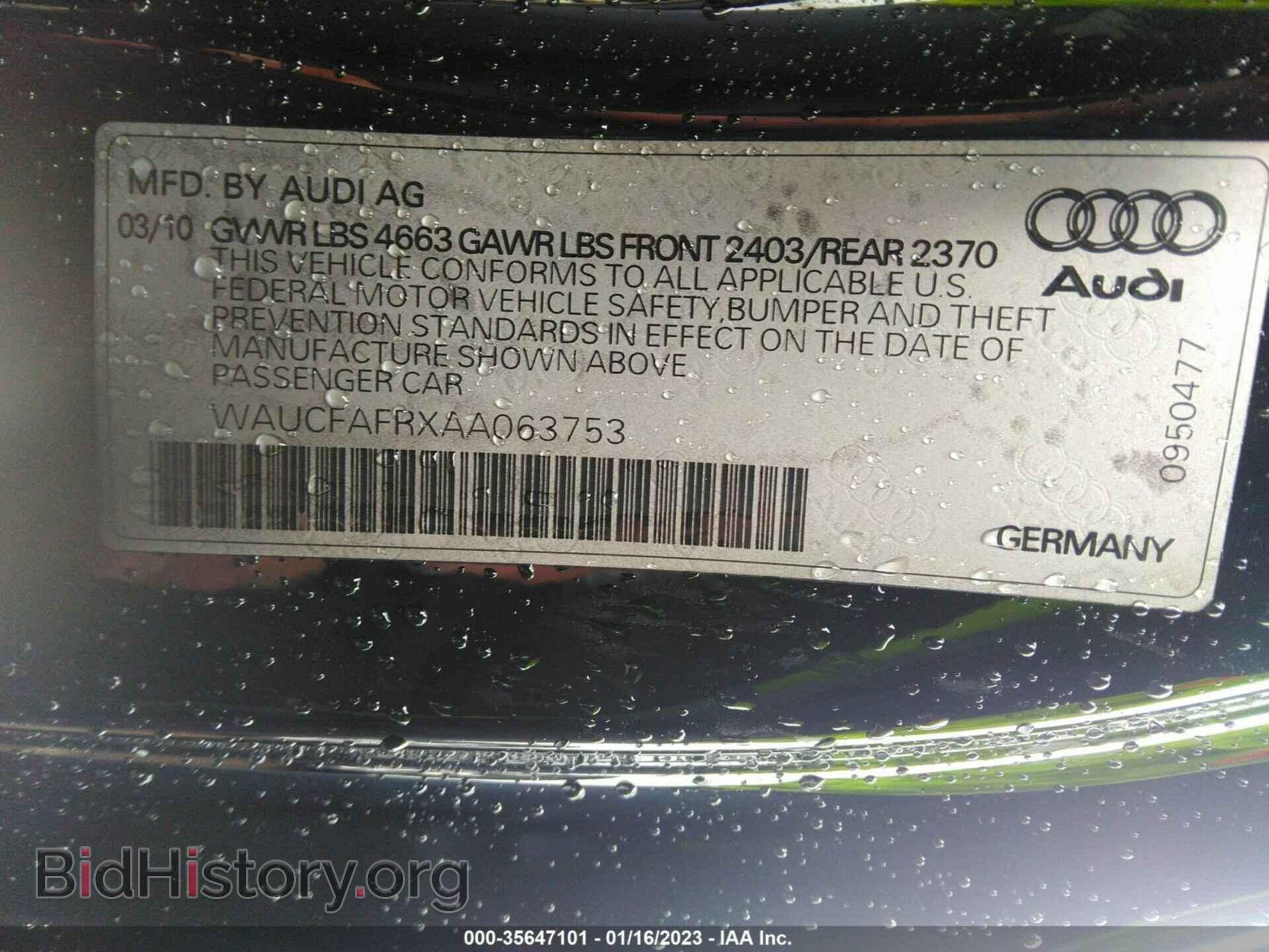 2010 AUDI A5 - VIN: WAUCFAFRXAA063753 - Photo 9