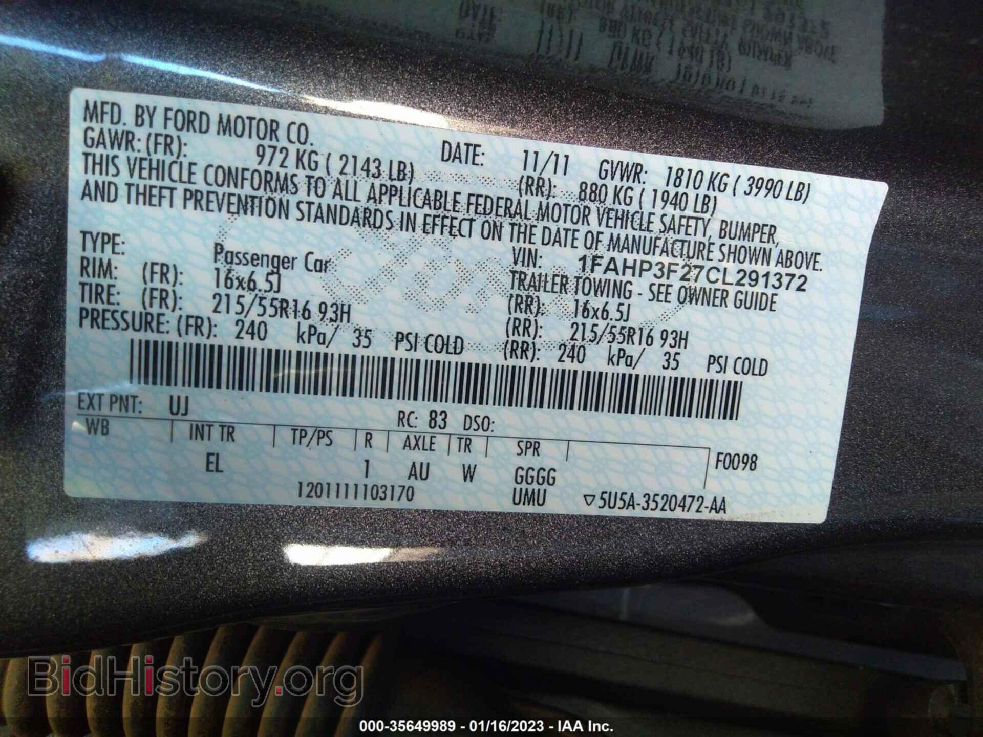 2012 FORD FOCUS - VIN: 1FAHP3F27CL291372 - Photo 9