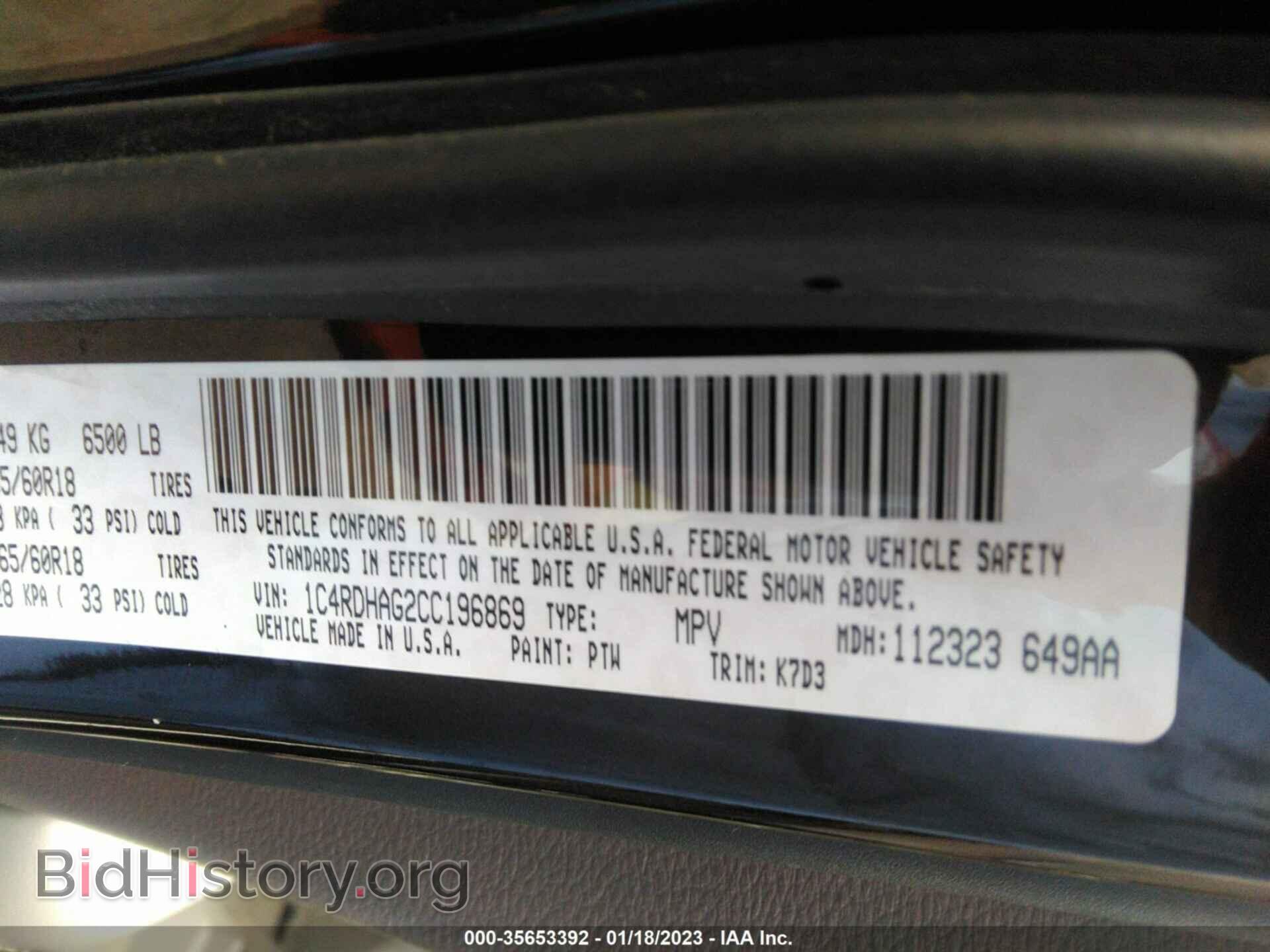 2012 DODGE DURANGO - VIN: 1C4RDHAG2CC196869 - Photo 9