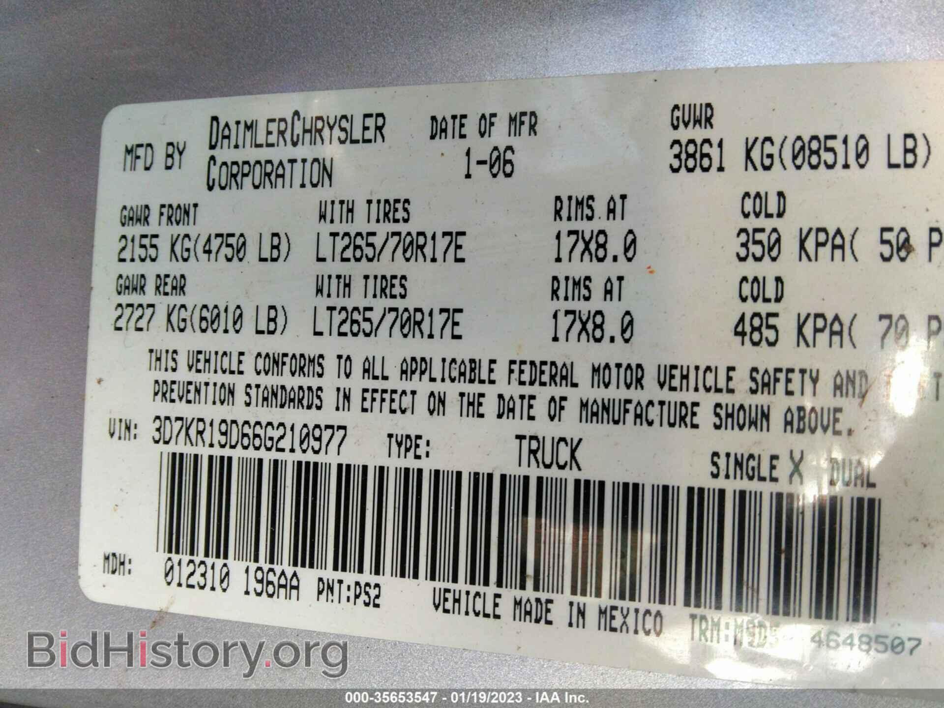 2006 DODGE RAM 1500 - VIN: 3D7KR19D66G210977 - Фото 9