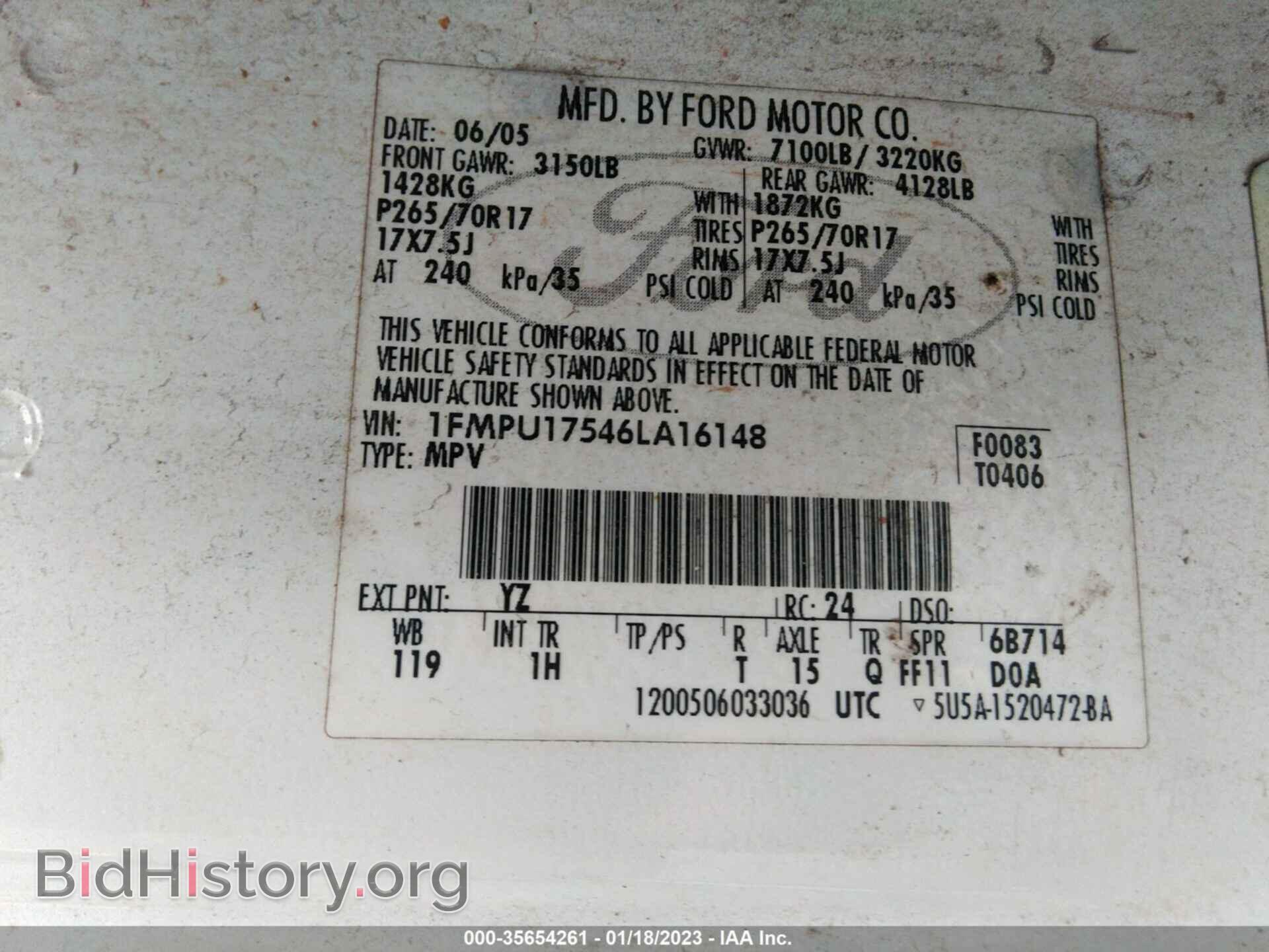 2006 FORD EXPEDITION - VIN: 1FMPU17546LA16148 - Фото 9
