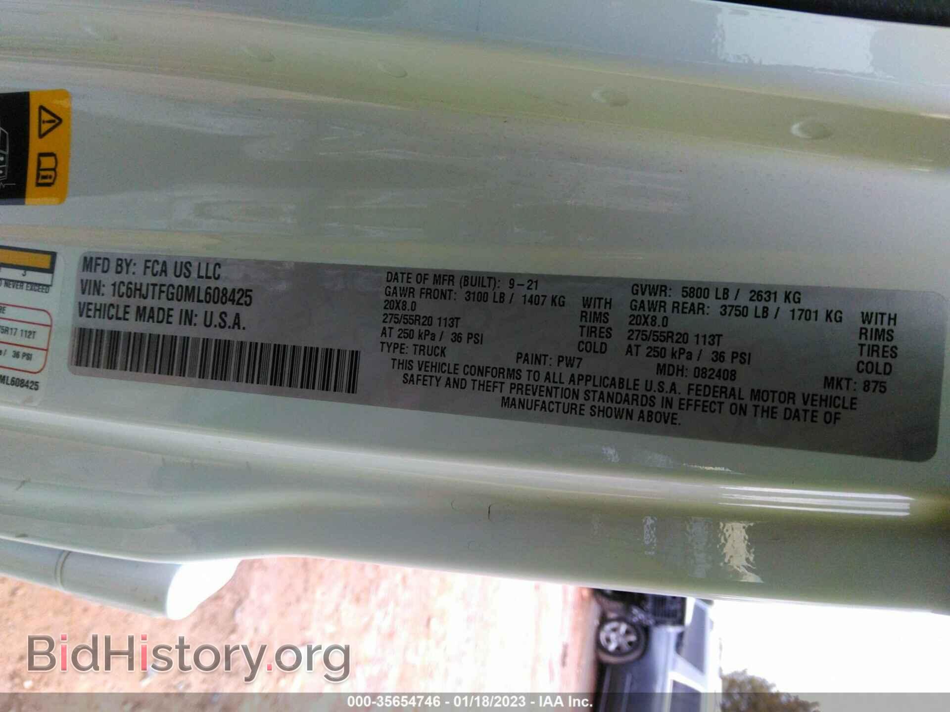 2021 JEEP GLADIATOR - VIN: 1C6HJTFG0ML608425 - Фото 9