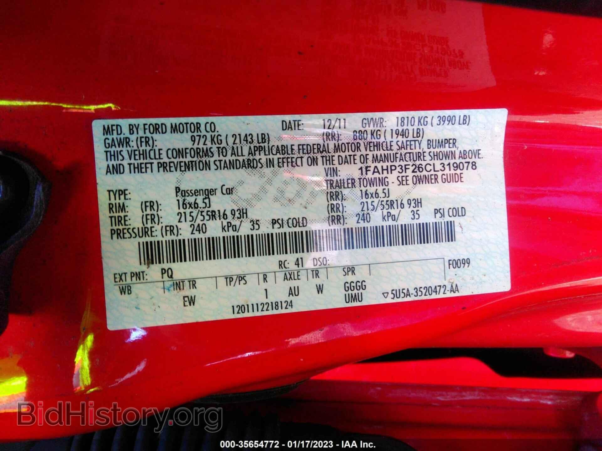 2012 FORD FOCUS - VIN: 1FAHP3F26CL319078 - Фото 9