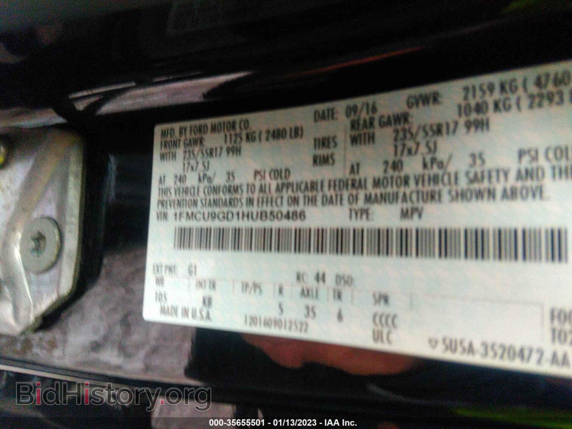 2017 FORD ESCAPE - VIN: 1FMCU9GD1HUB50486 - Photo 9