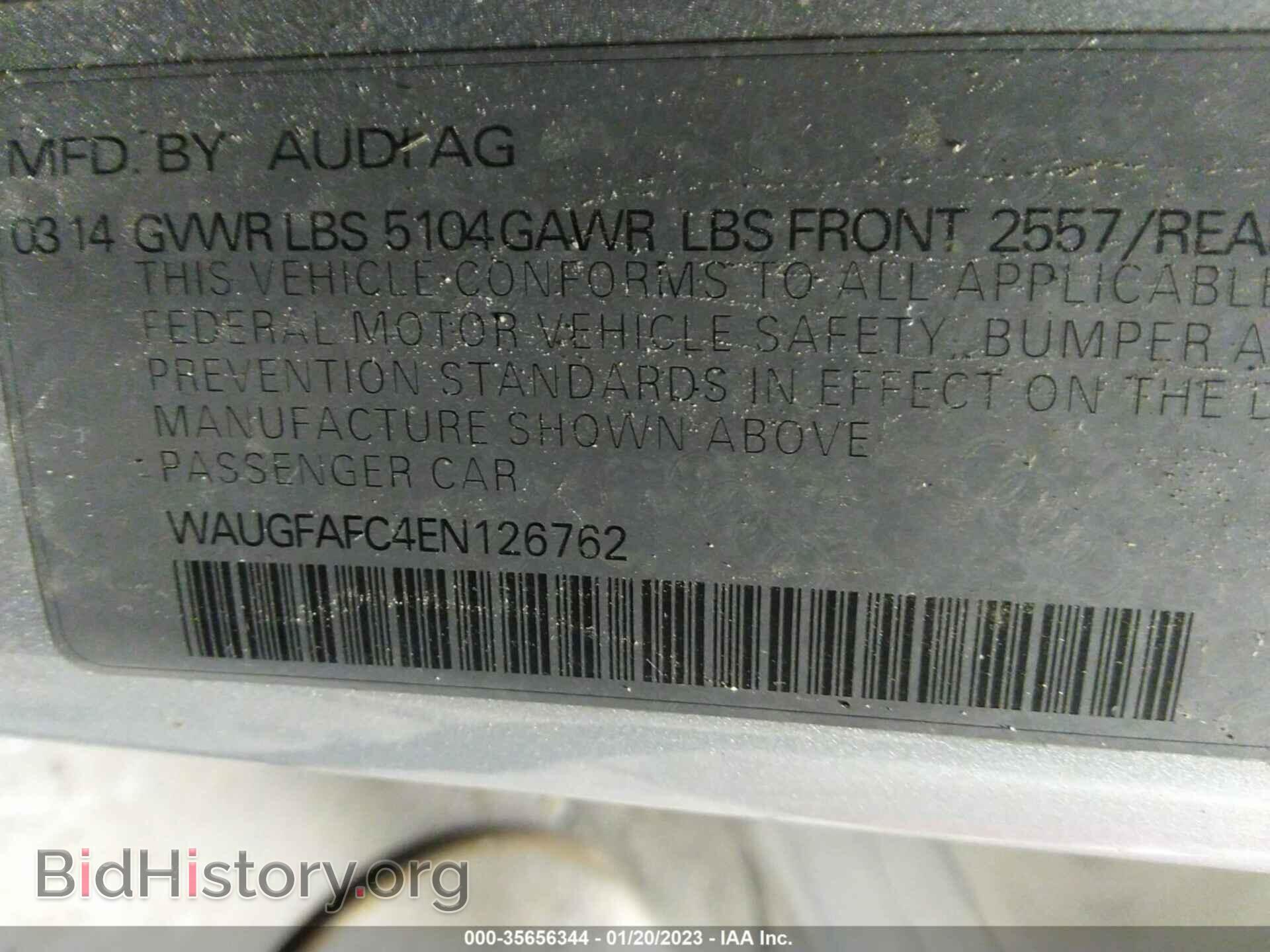 2014 AUDI A6 - VIN: WAUGFAFC4EN126762 - Фото 9