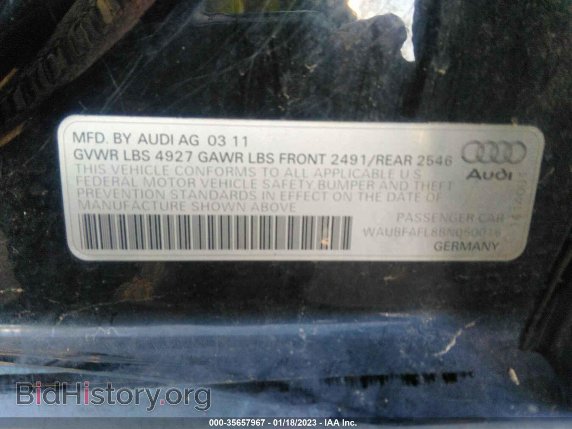 2011 AUDI A4 - VIN: WAUBFAFL8BN050016 - Фото 9