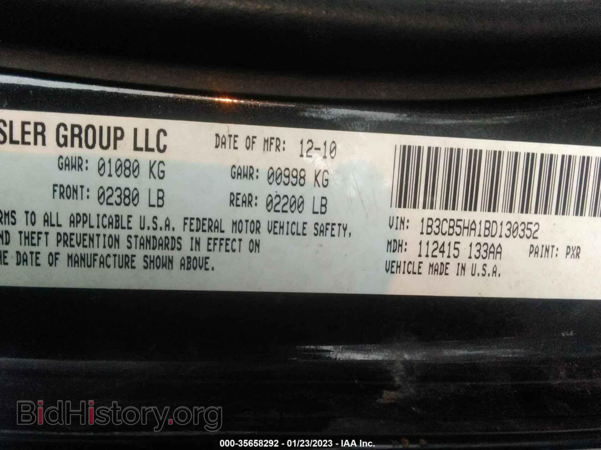 2011 DODGE CALIBER - VIN: 1B3CB5HA1BD130352 - Фото 9