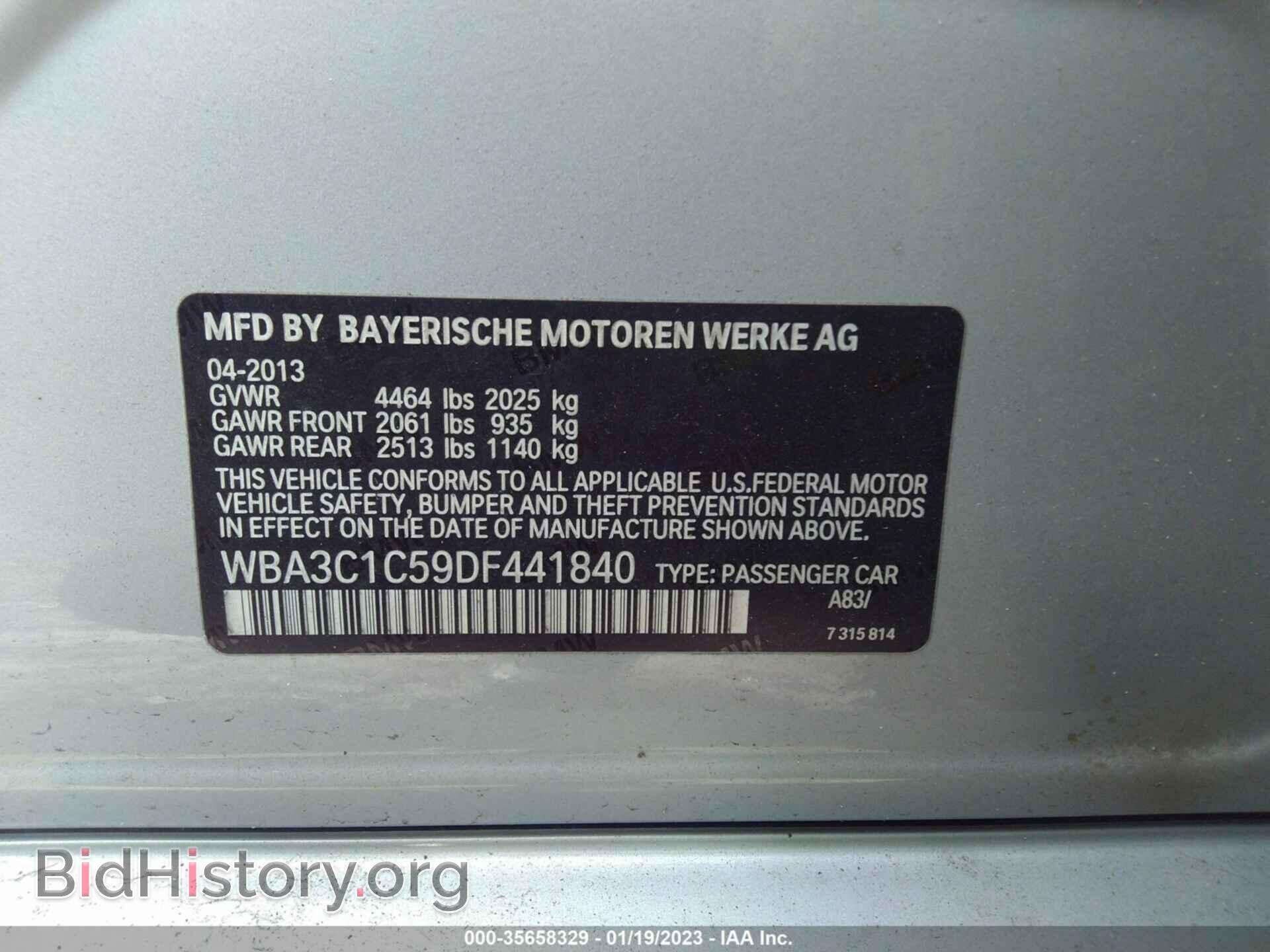 2013 BMW 3 SERIES - VIN: WBA3C1C59DF441840 - Фото 9