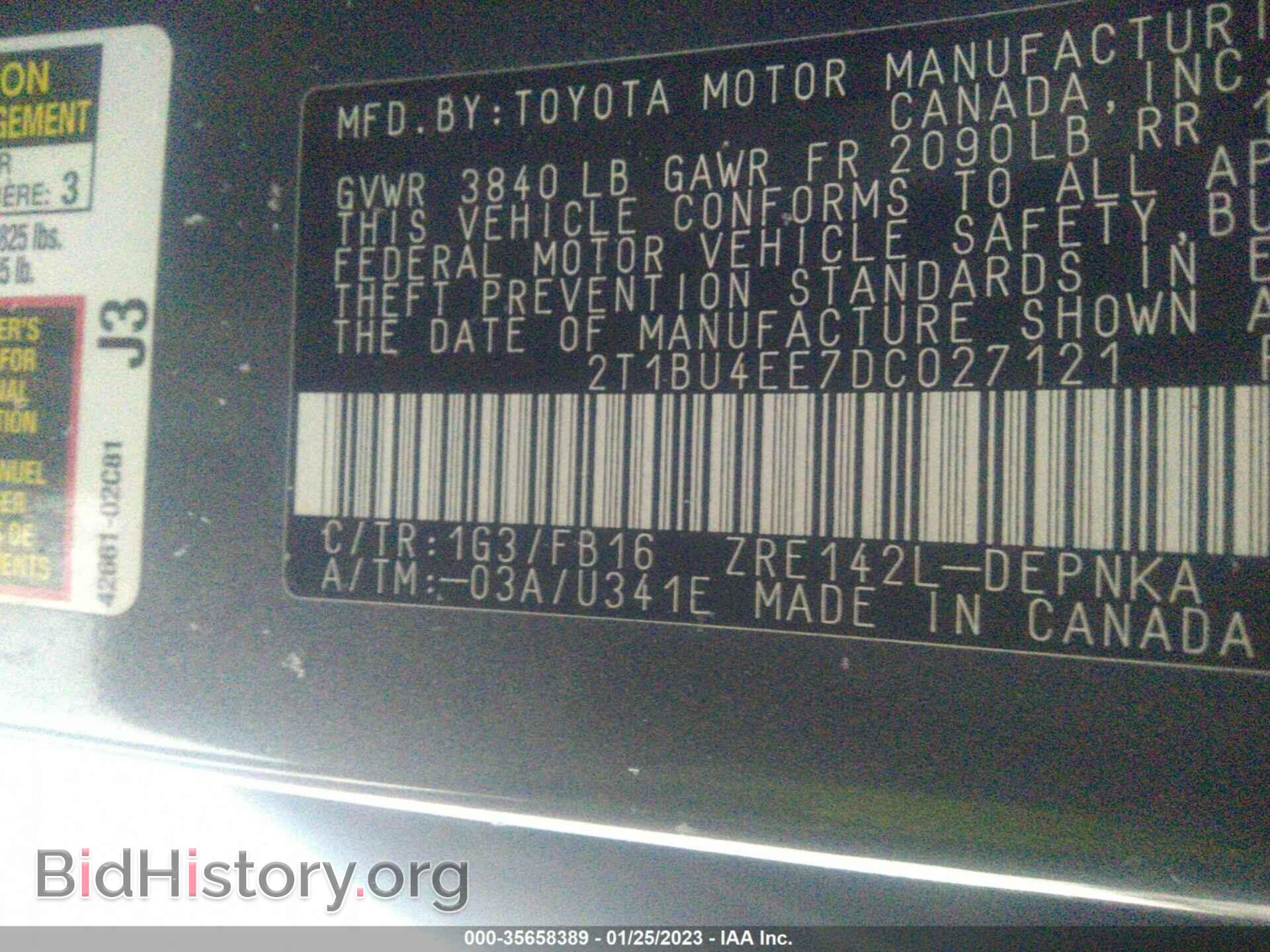 2013 TOYOTA COROLLA - VIN: 2T1BU4EE7DC027121 - Фото 9