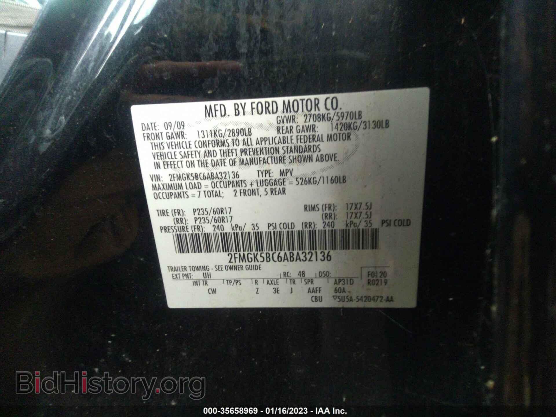2010 FORD FLEX - VIN: 2FMGK5BC6ABA32136 - Фото 9