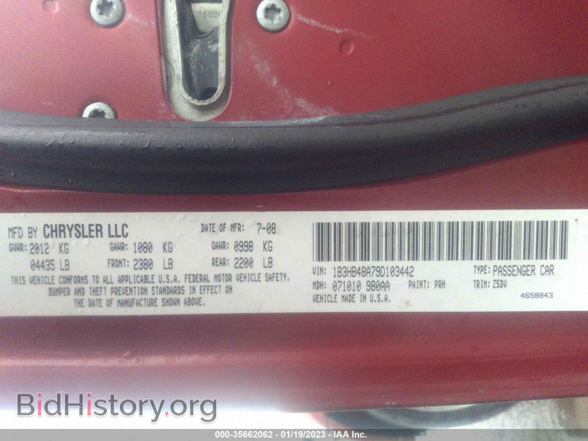 2009 DODGE CALIBER - VIN: 1B3HB48A79D103442 - Photo 9
