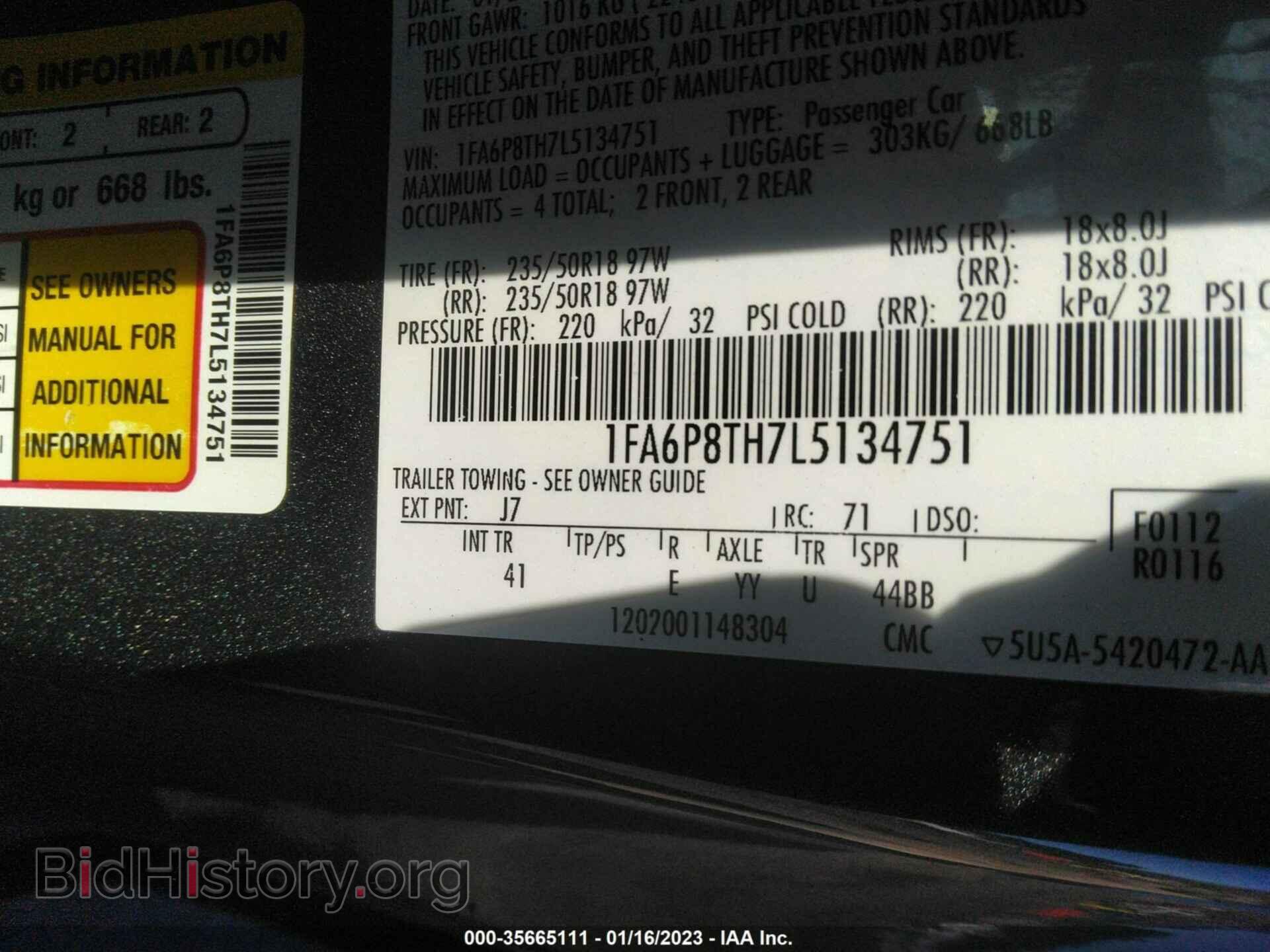 2020 FORD MUSTANG - VIN: 1FA6P8TH7L5134751 - Фото 9