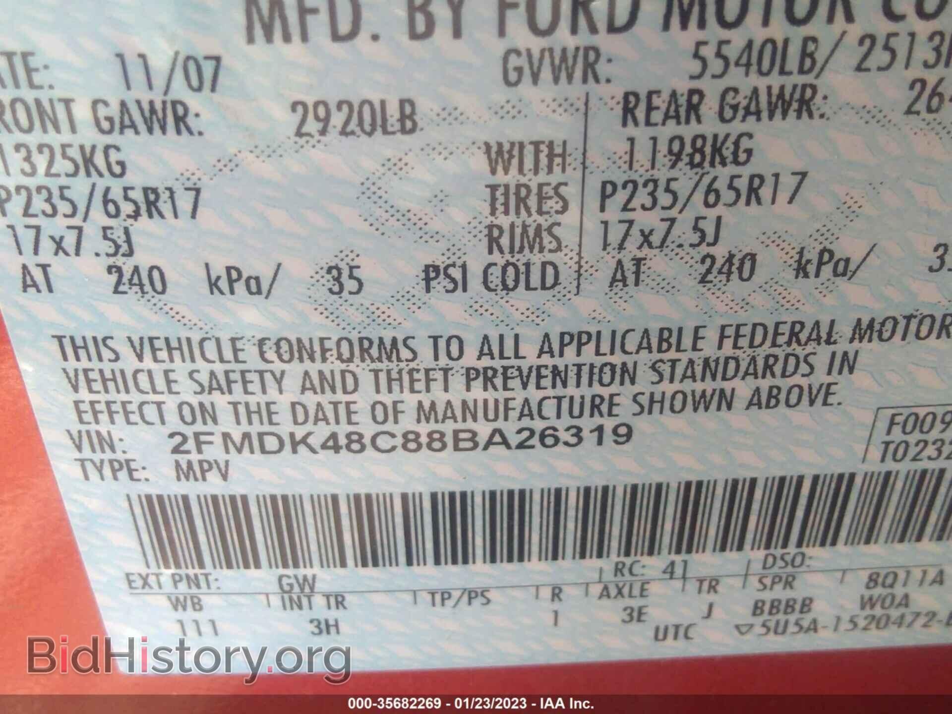 2008 FORD EDGE - VIN: 2FMDK48C88BA26319 - Photo 9