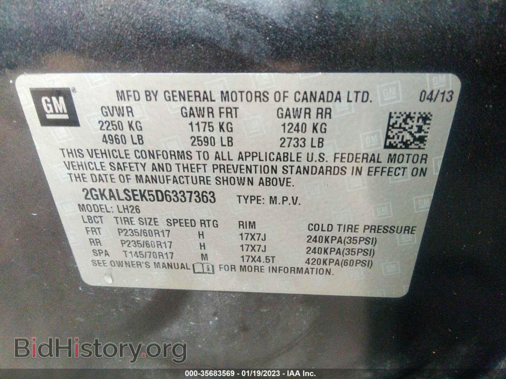 2013 GMC TERRAIN - VIN: 2GKALSEK5D6337363 - Photo 9