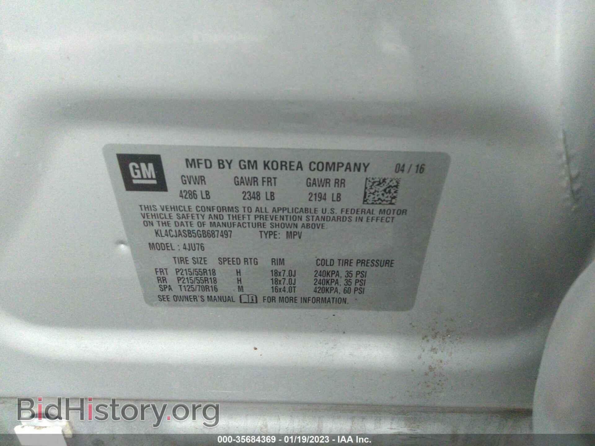 2016 BUICK ENCORE - VIN: KL4CJASB5GB687497 - Photo 9