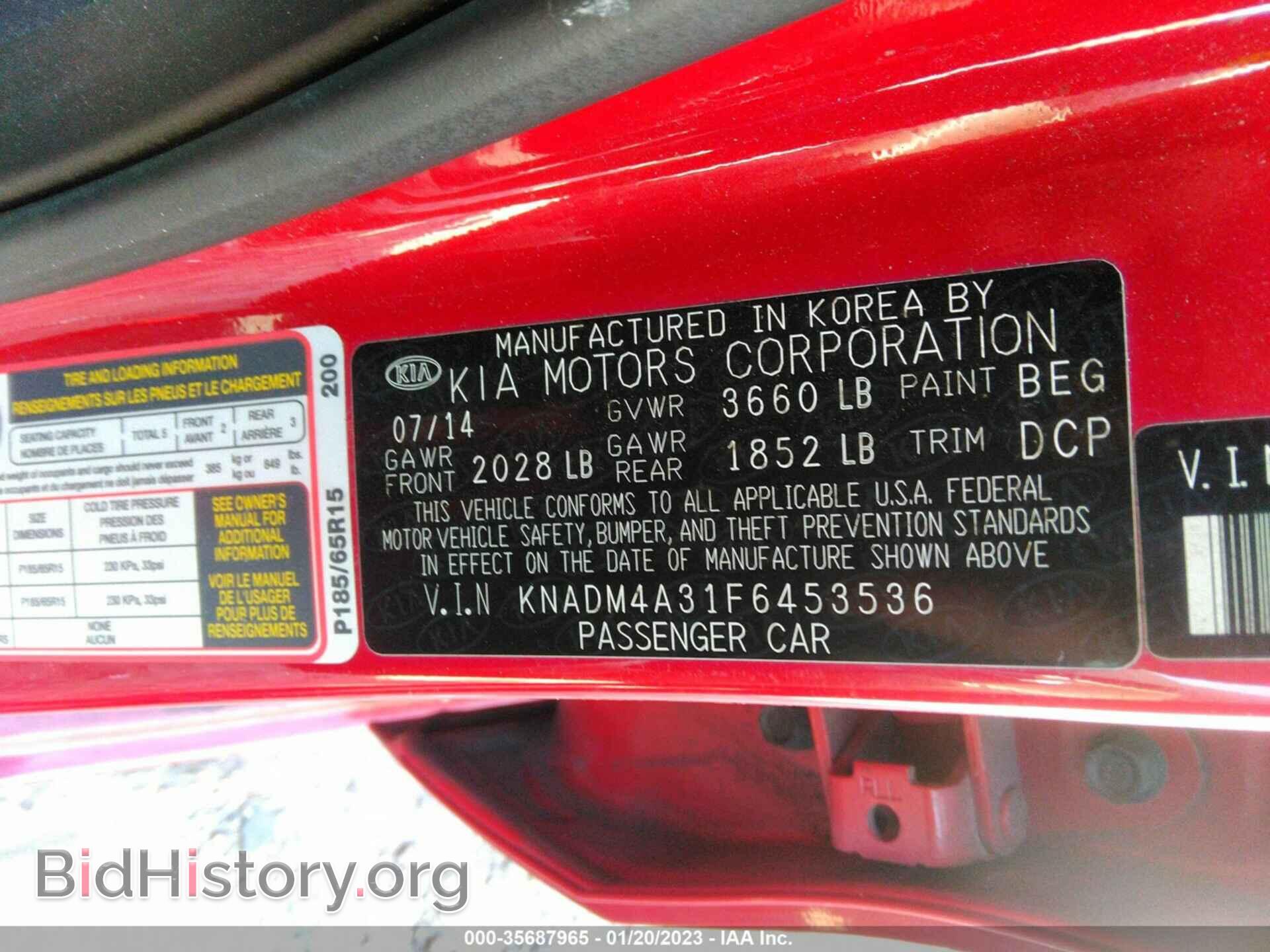 2015 KIA RIO - VIN: KNADM4A31F6453536 - Фото 9