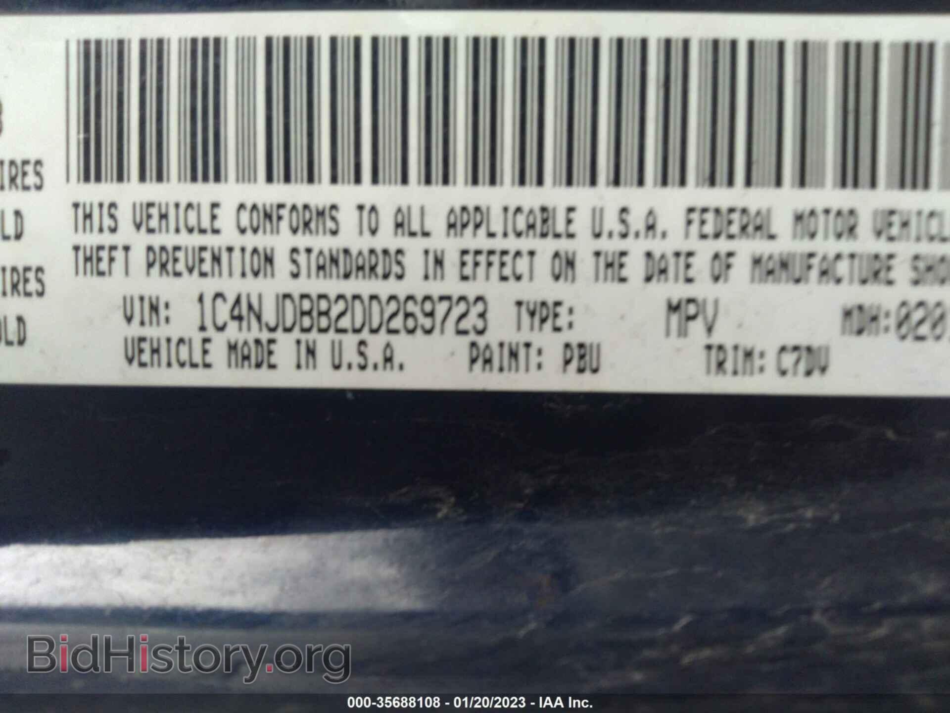 2013 JEEP COMPASS - VIN: 1C4NJDBB2DD269723 - Фото 9