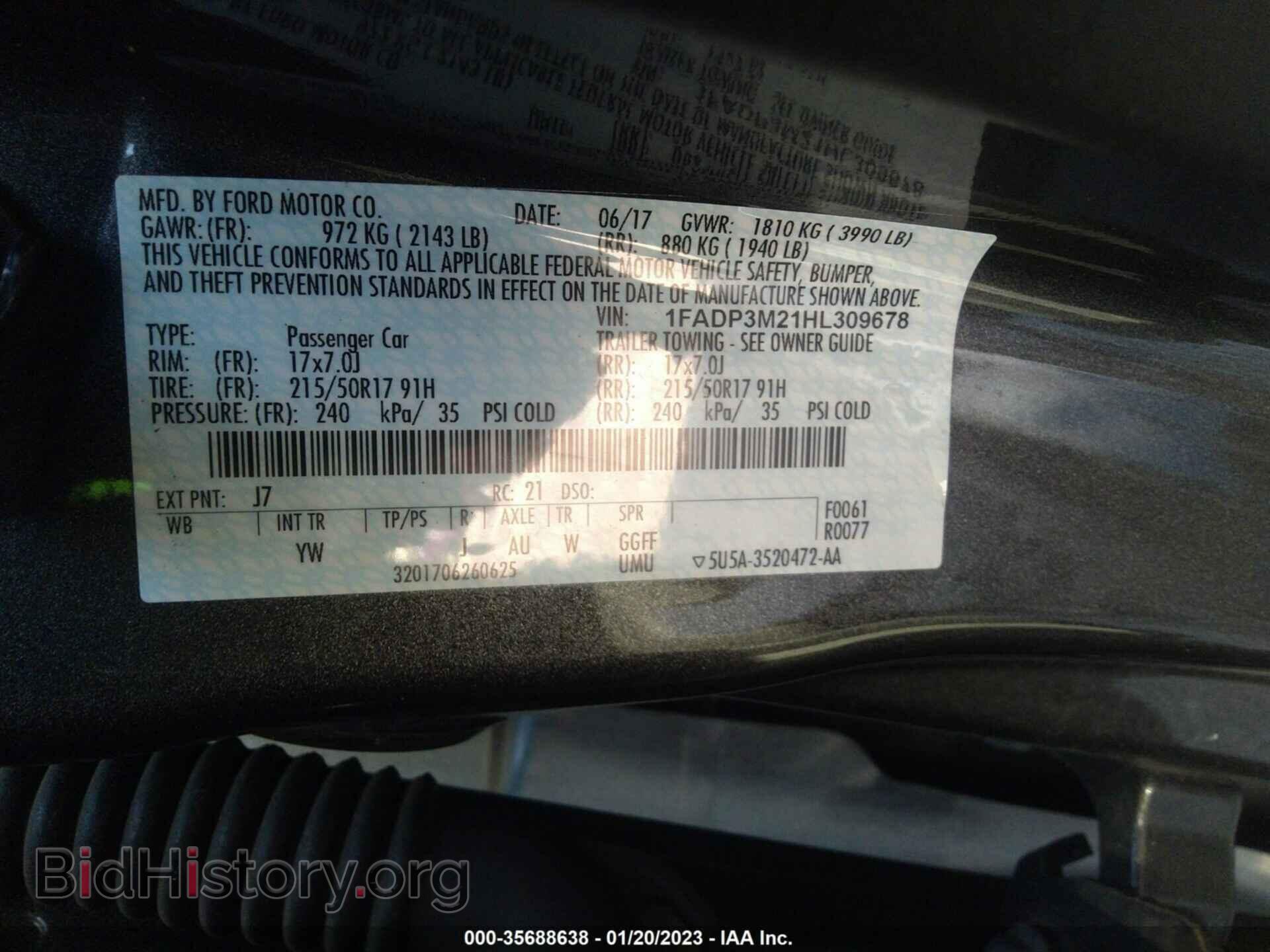 2017 FORD FOCUS - VIN: 1FADP3M21HL309678 - Фото 9