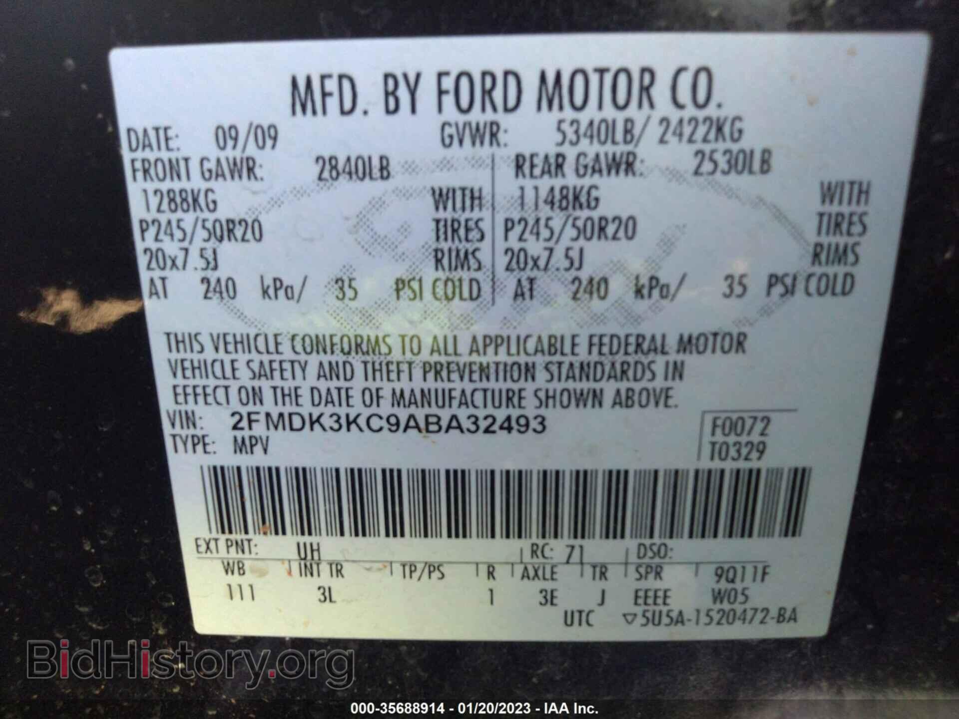 2010 FORD EDGE - VIN: 2FMDK3KC9ABA32493 - Photo 9