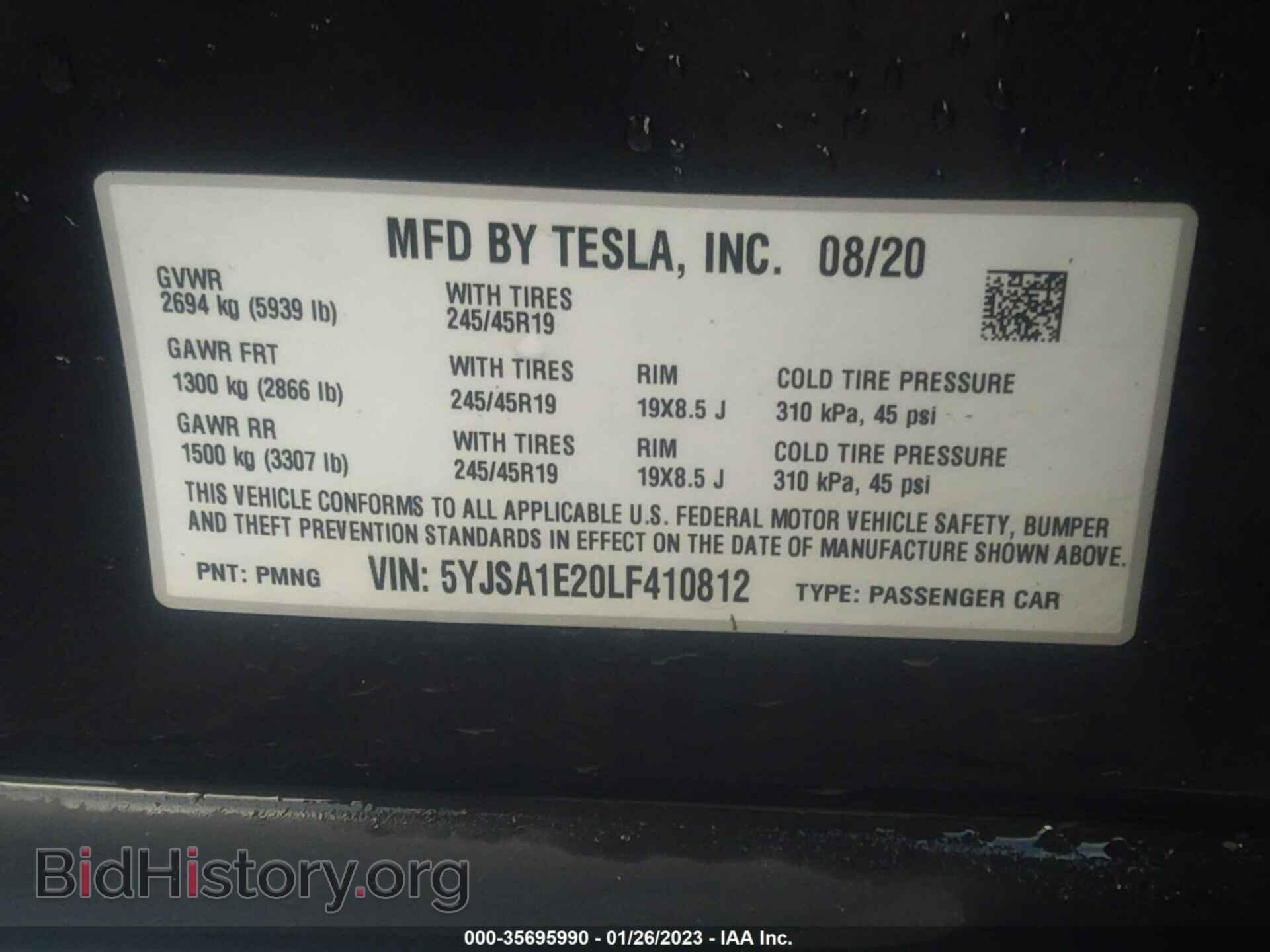 2020 TESLA MODEL S - VIN: 5YJSA1E20LF410812 - Photo 9