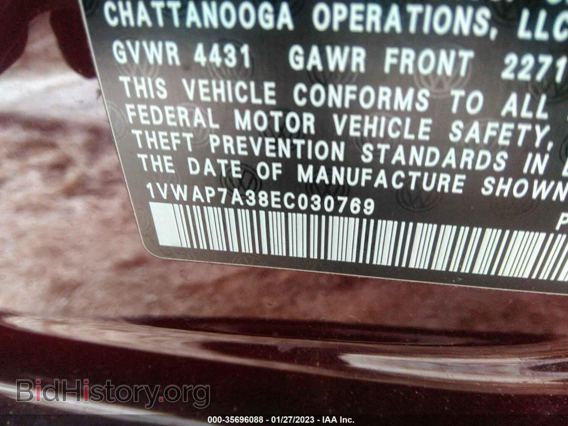 2014 VOLKSWAGEN PASSAT - VIN: 1VWAP7A38EC030769 - Фото 9