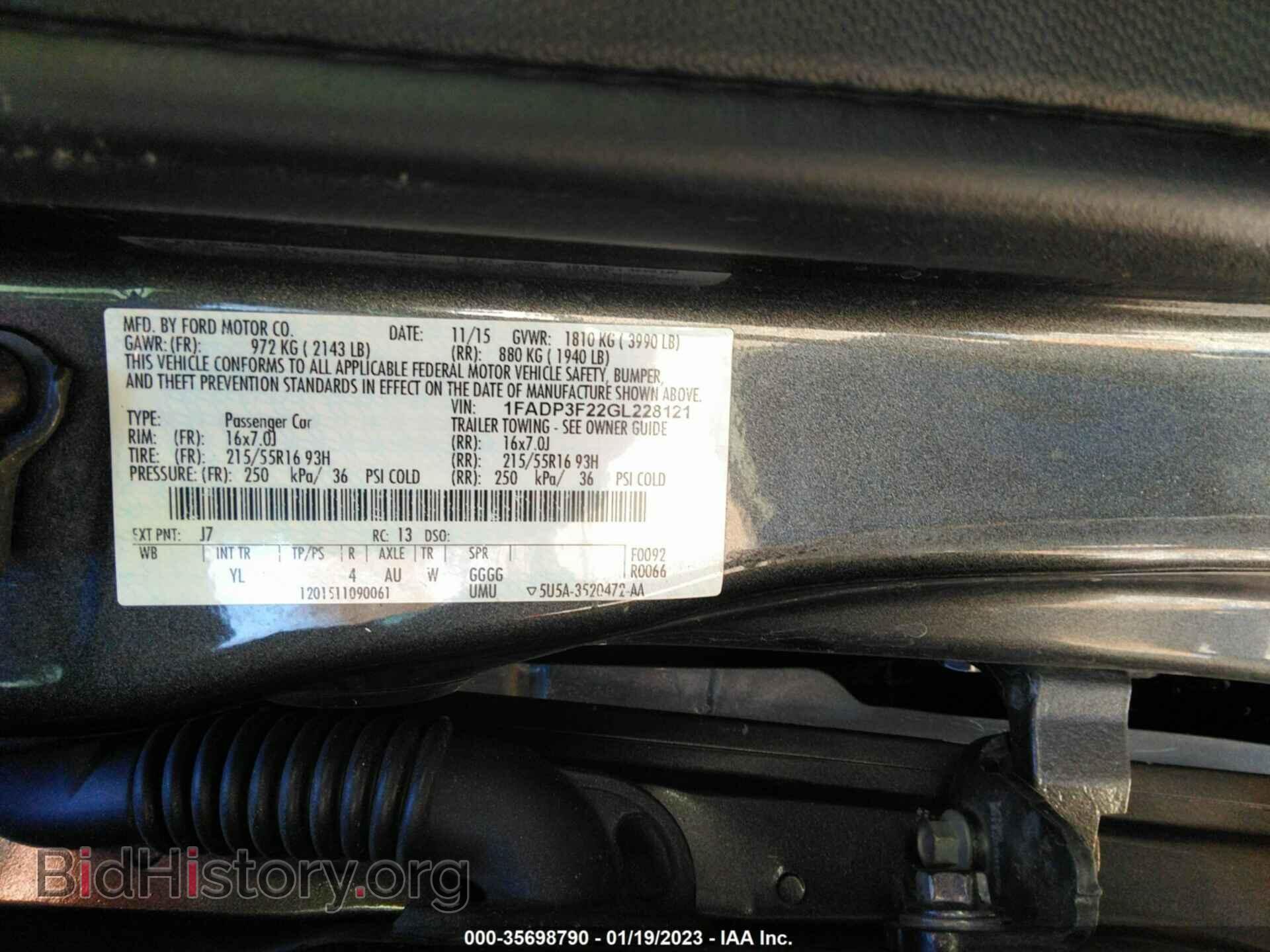 2016 FORD FOCUS - VIN: 1FADP3F22GL228121 - Фото 9