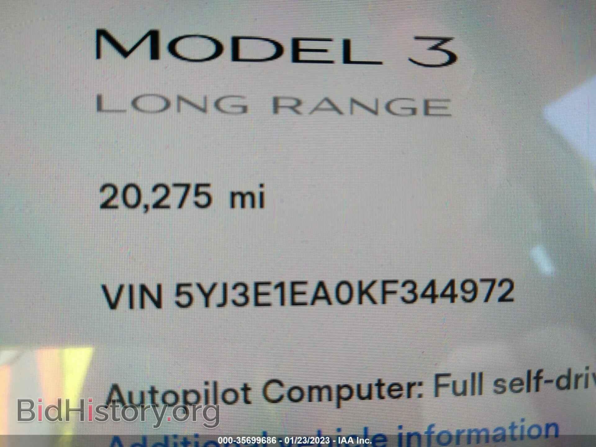 2019 TESLA MODEL 3 - VIN: 5YJ3E1EA0KF344972 - Photo 7