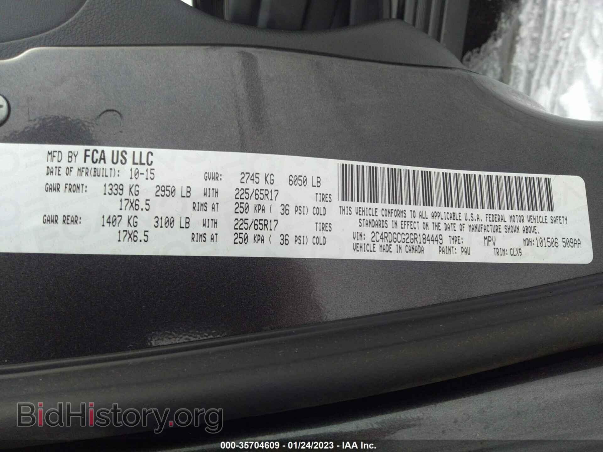 2016 DODGE GRAND CARAVAN - VIN: 2C4RDGCG2GR184449 - Фото 9