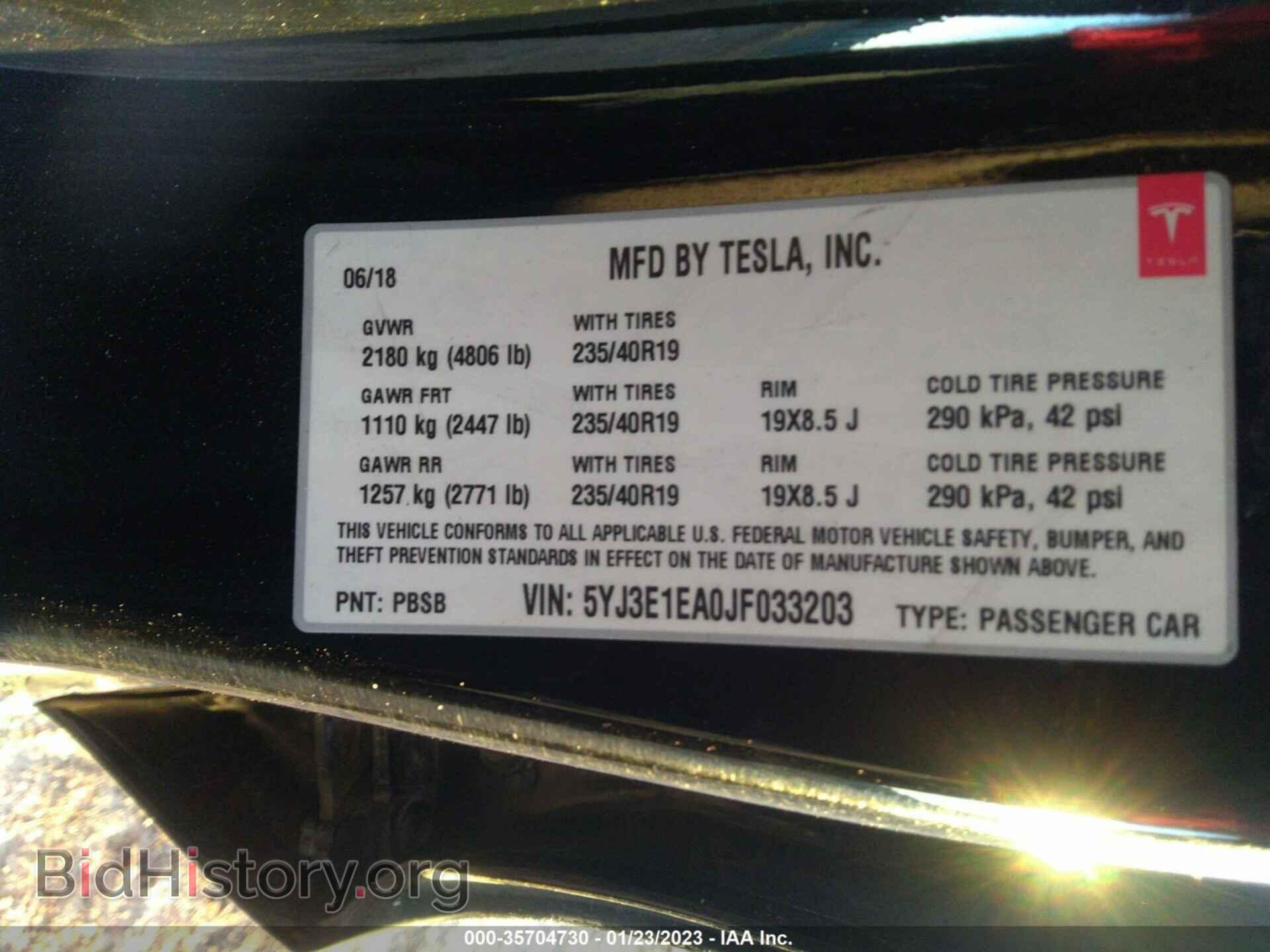 2018 TESLA MODEL 3 - VIN: 5YJ3E1EA0JF033203 - Photo 9